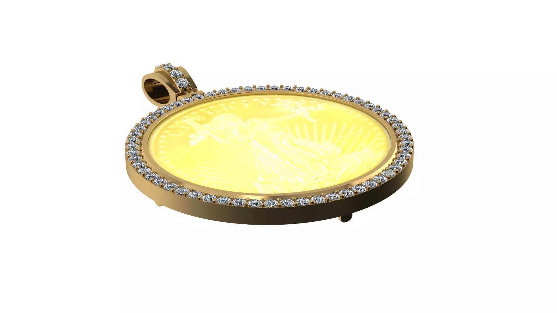 Plated Liberty Coin Pendant 37mm Free 3D print model