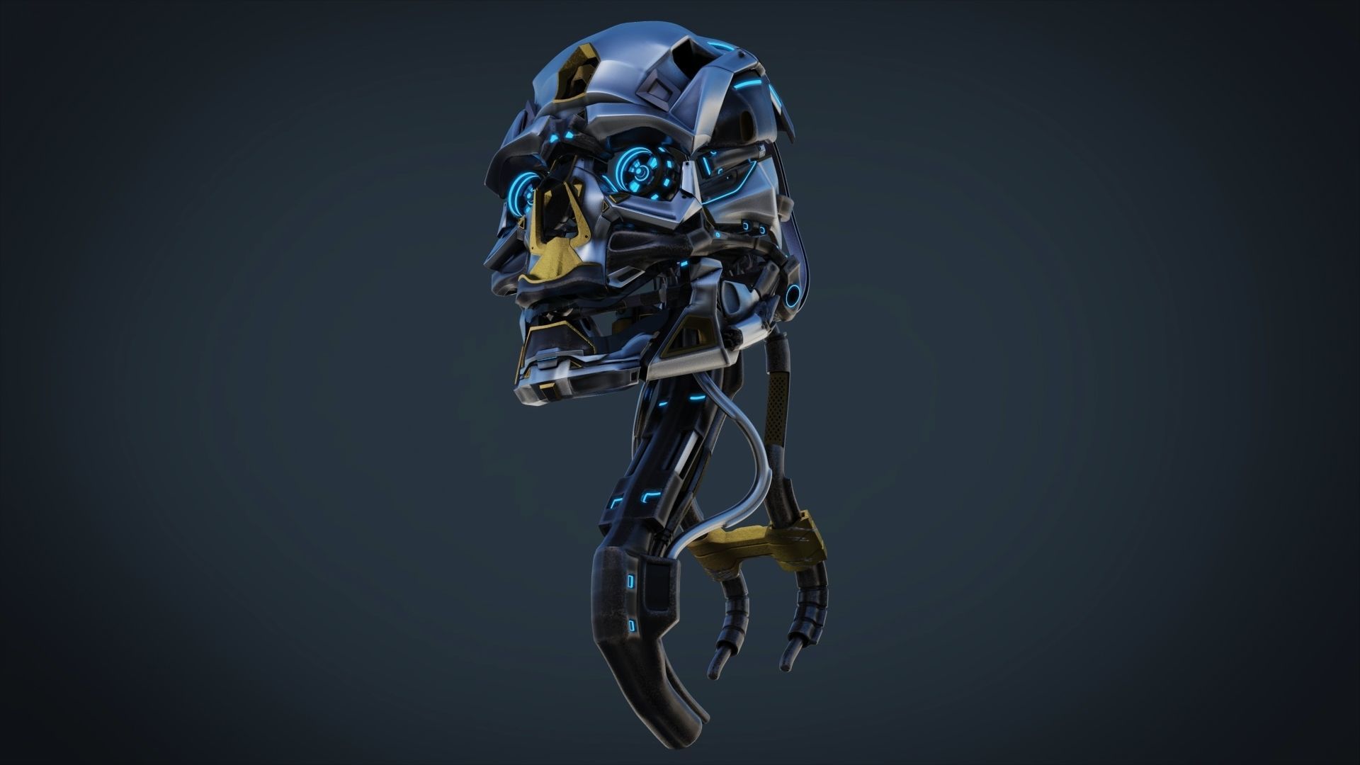 3D Robot Skull 3D model_1