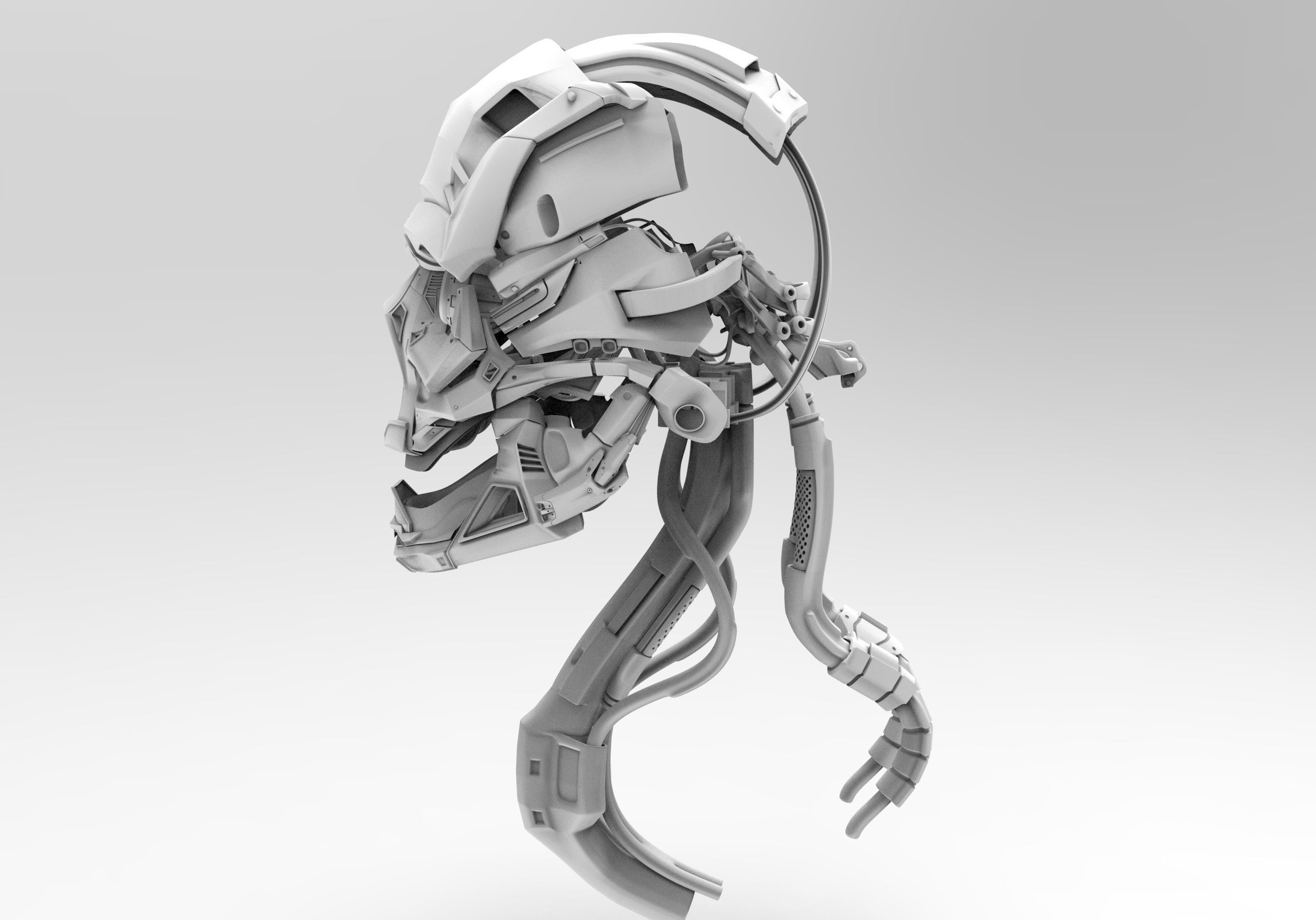 3D Robot Skull 3D model_3