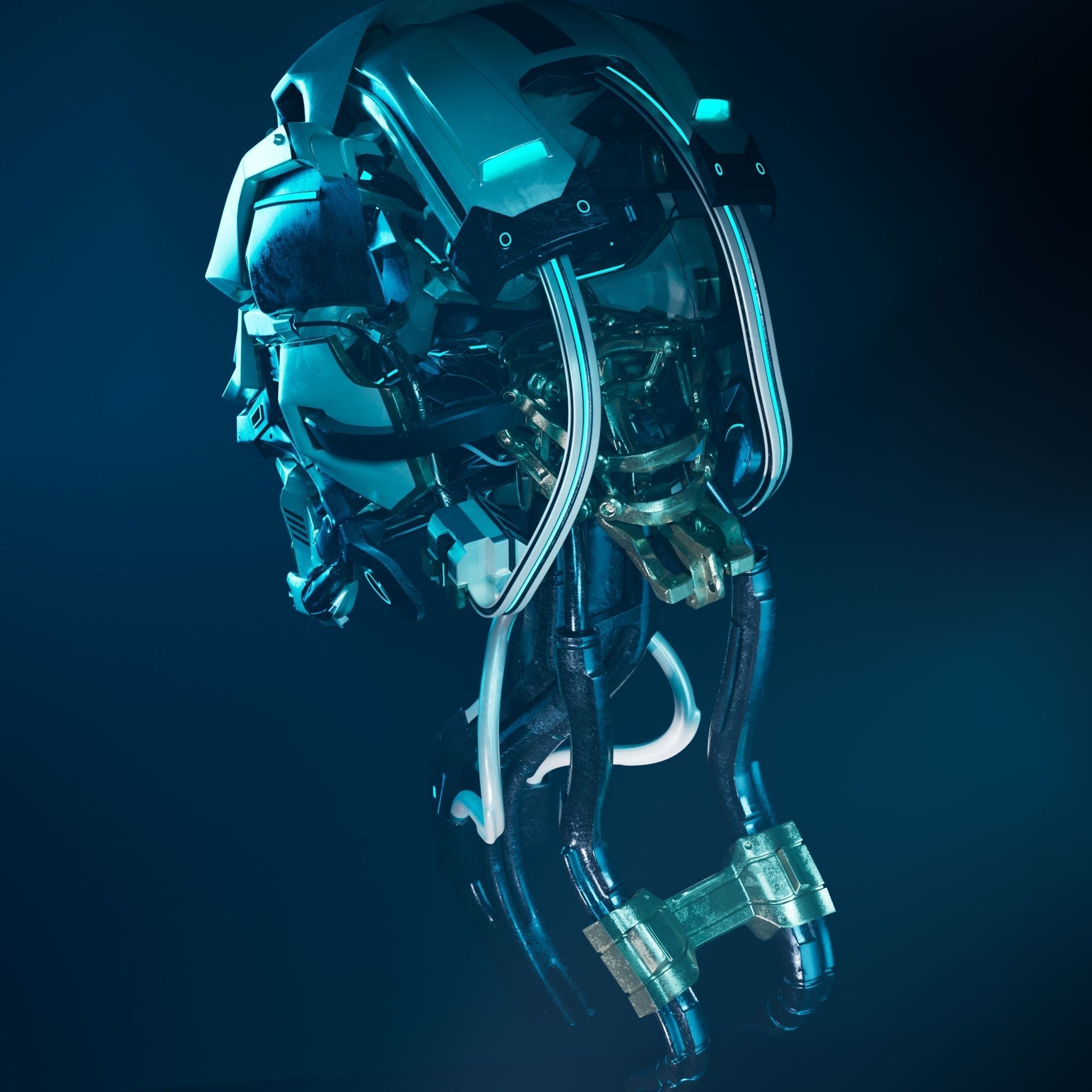 3D Robot Skull 3D model_2