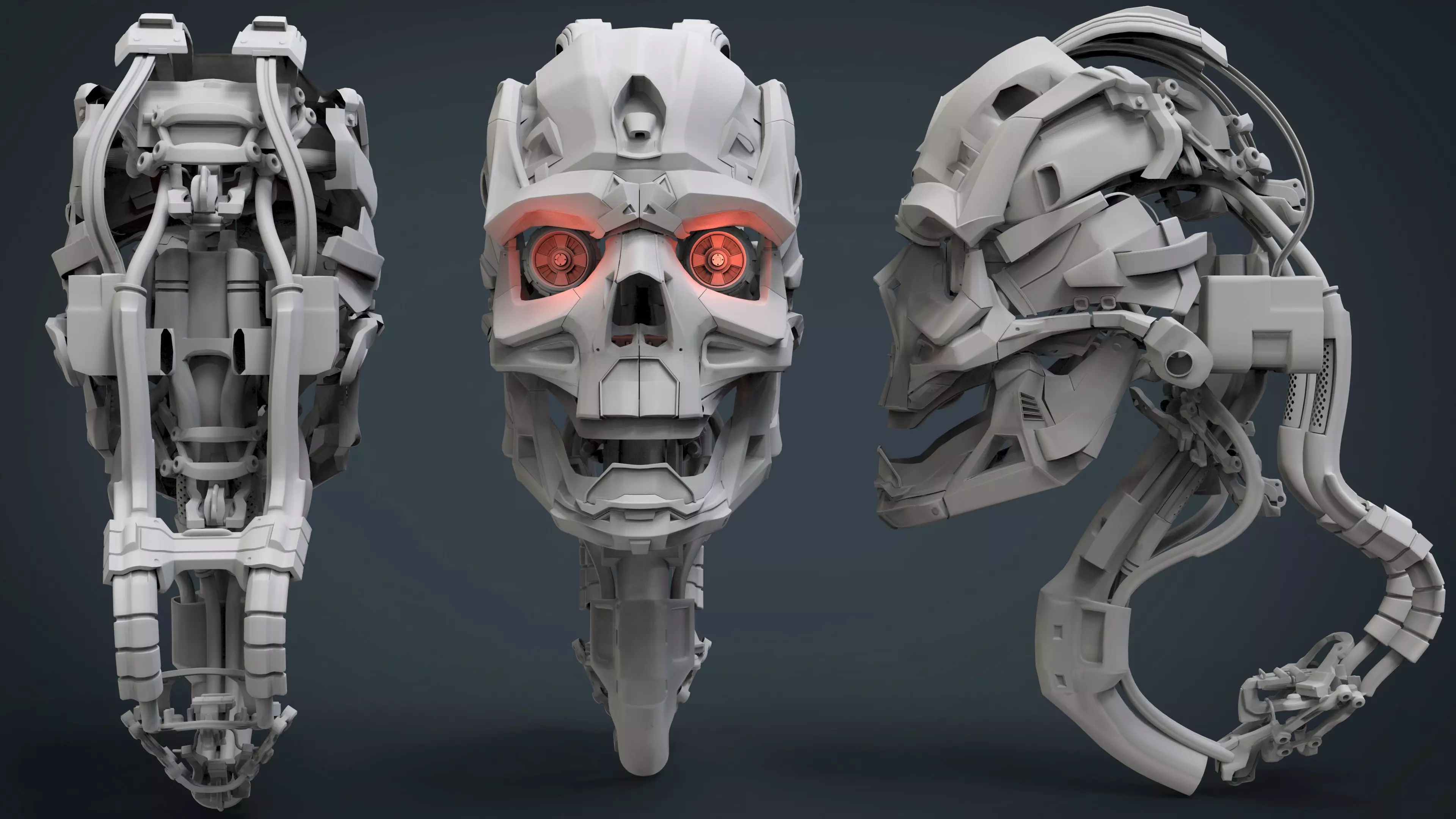 3D Robot Skull 3D model_0