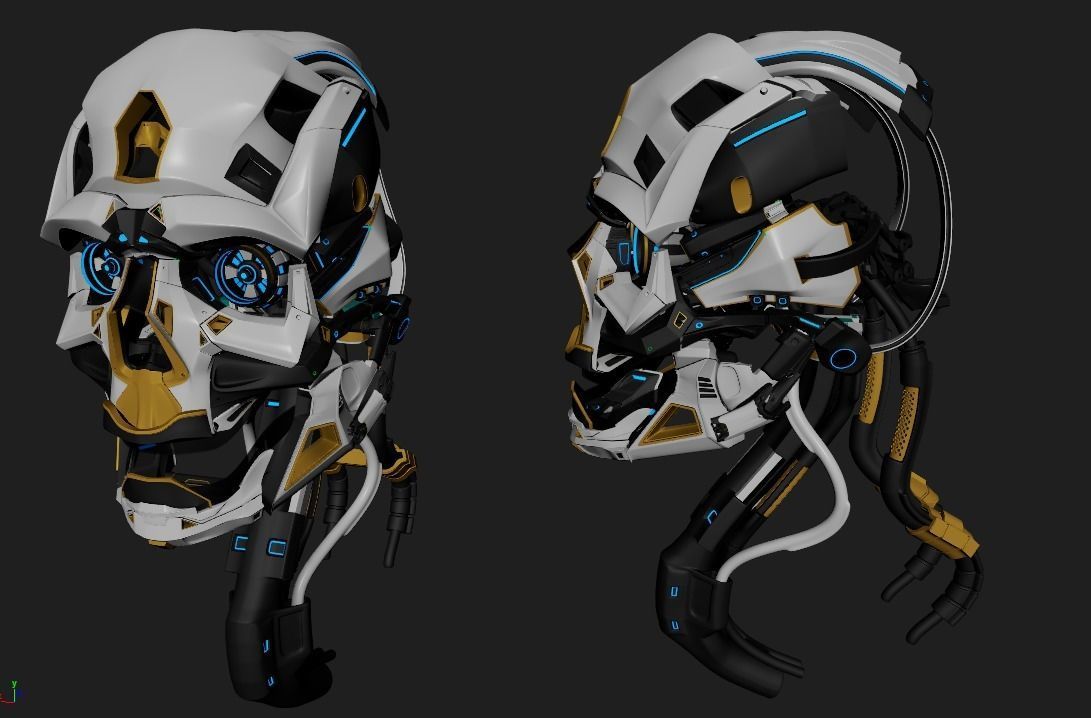 3D Robot Skull 3D model_4
