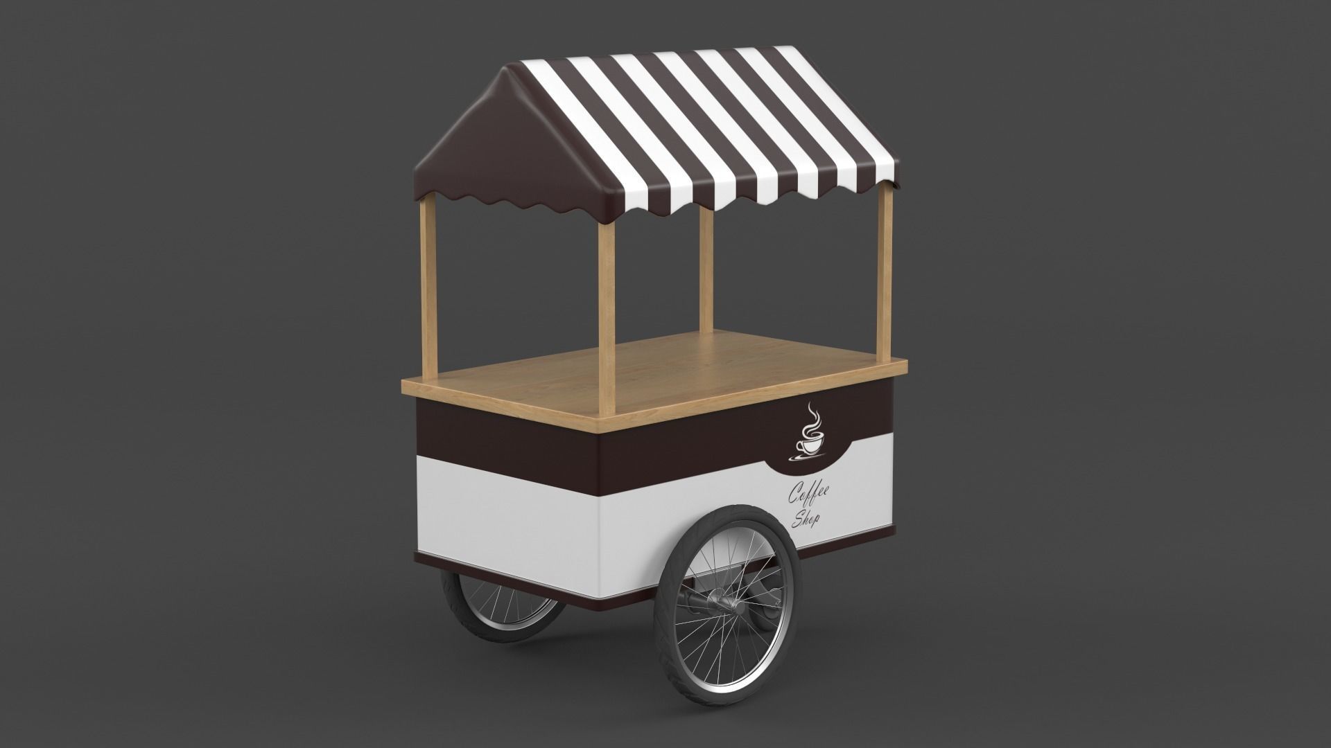 Coffee Cart 3D model_2
