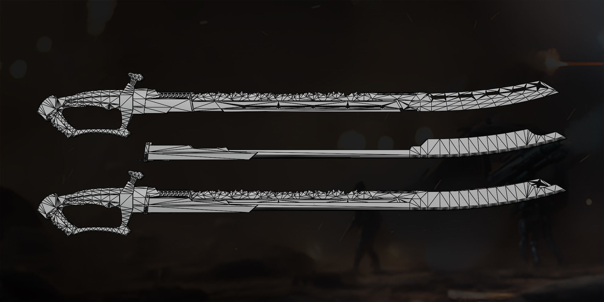 sword sci fi Low-poly 3D model_5