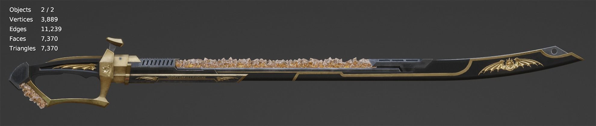 sword sci fi Low-poly 3D model_6