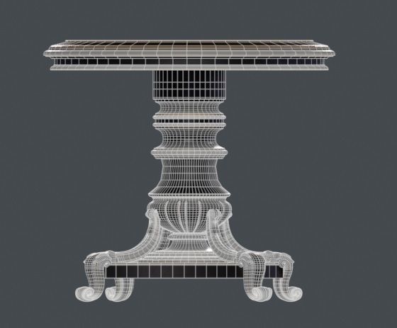 Sofa and table Low-poly 3D model_34