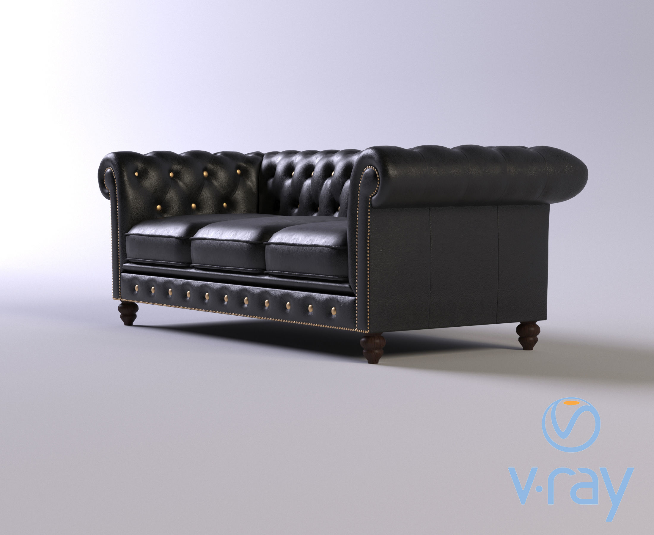 Sofa and table Low-poly 3D model_3