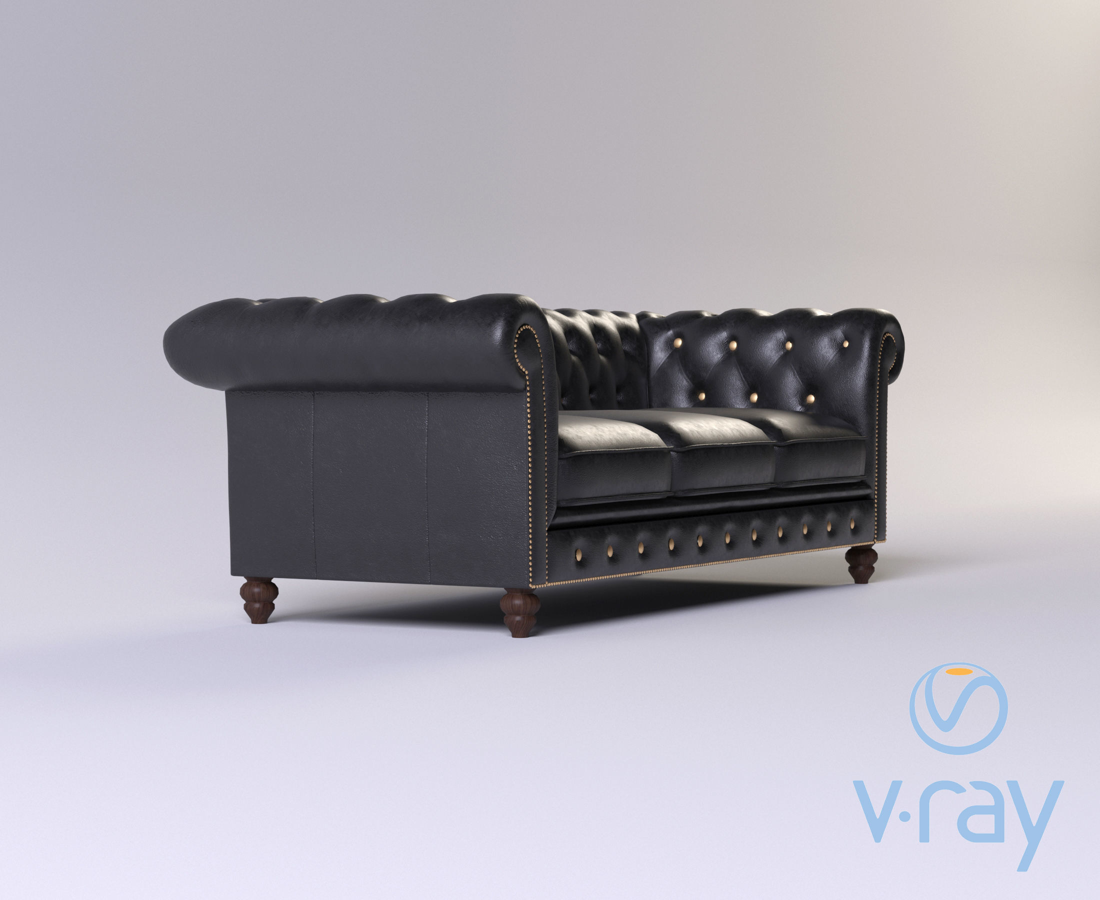 Sofa and table Low-poly 3D model_4