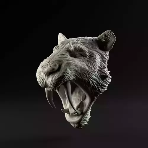 Smilodon populator mount or head 3D print model