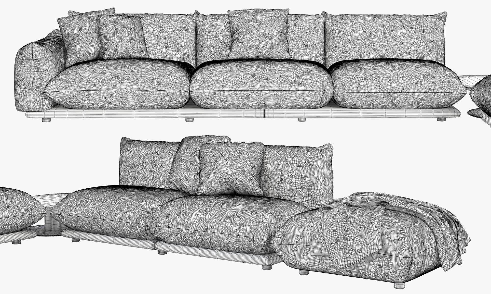 Marenco system sofa by Arflex 3D model_7