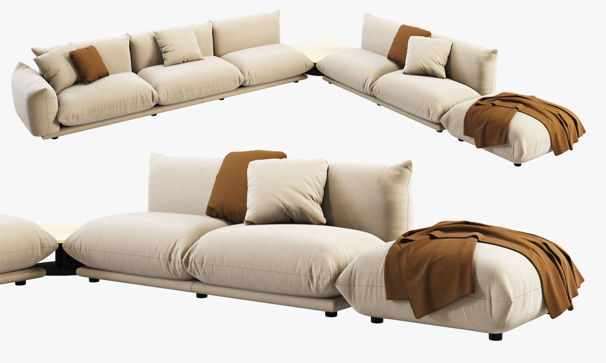 Marenco system sofa by Arflex 3D model_2