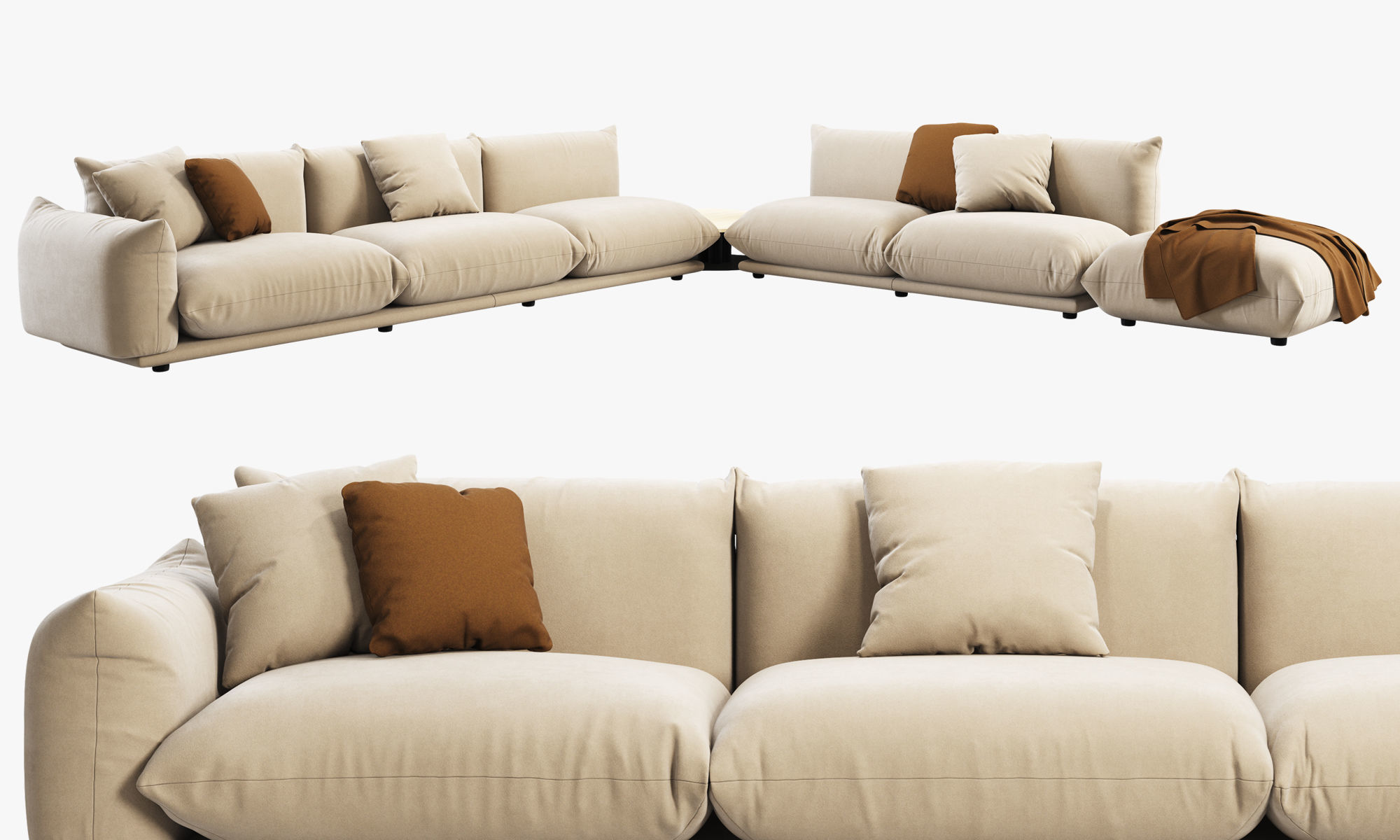 Marenco system sofa by Arflex 3D model_1