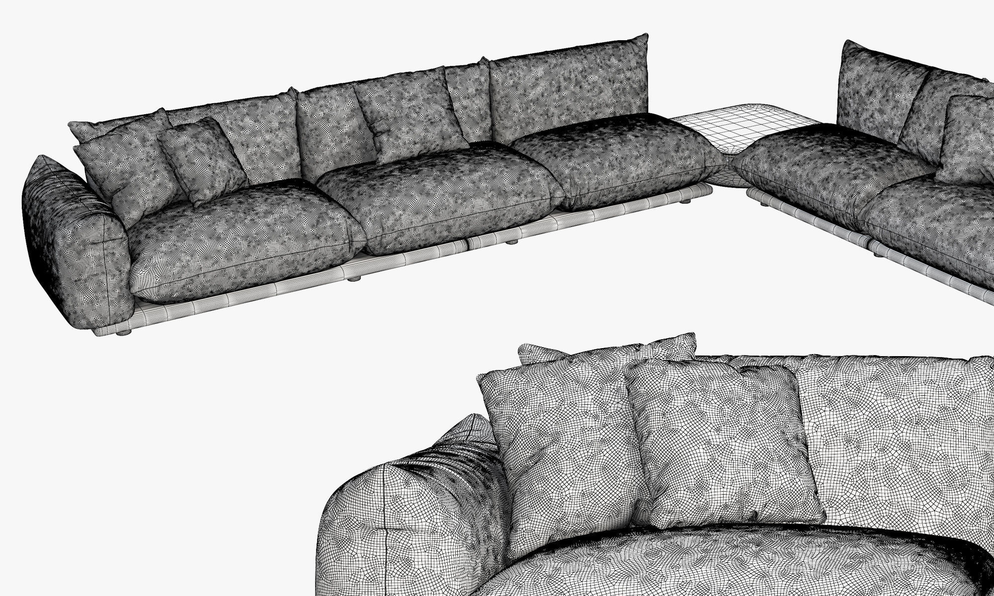 Marenco system sofa by Arflex 3D model_6
