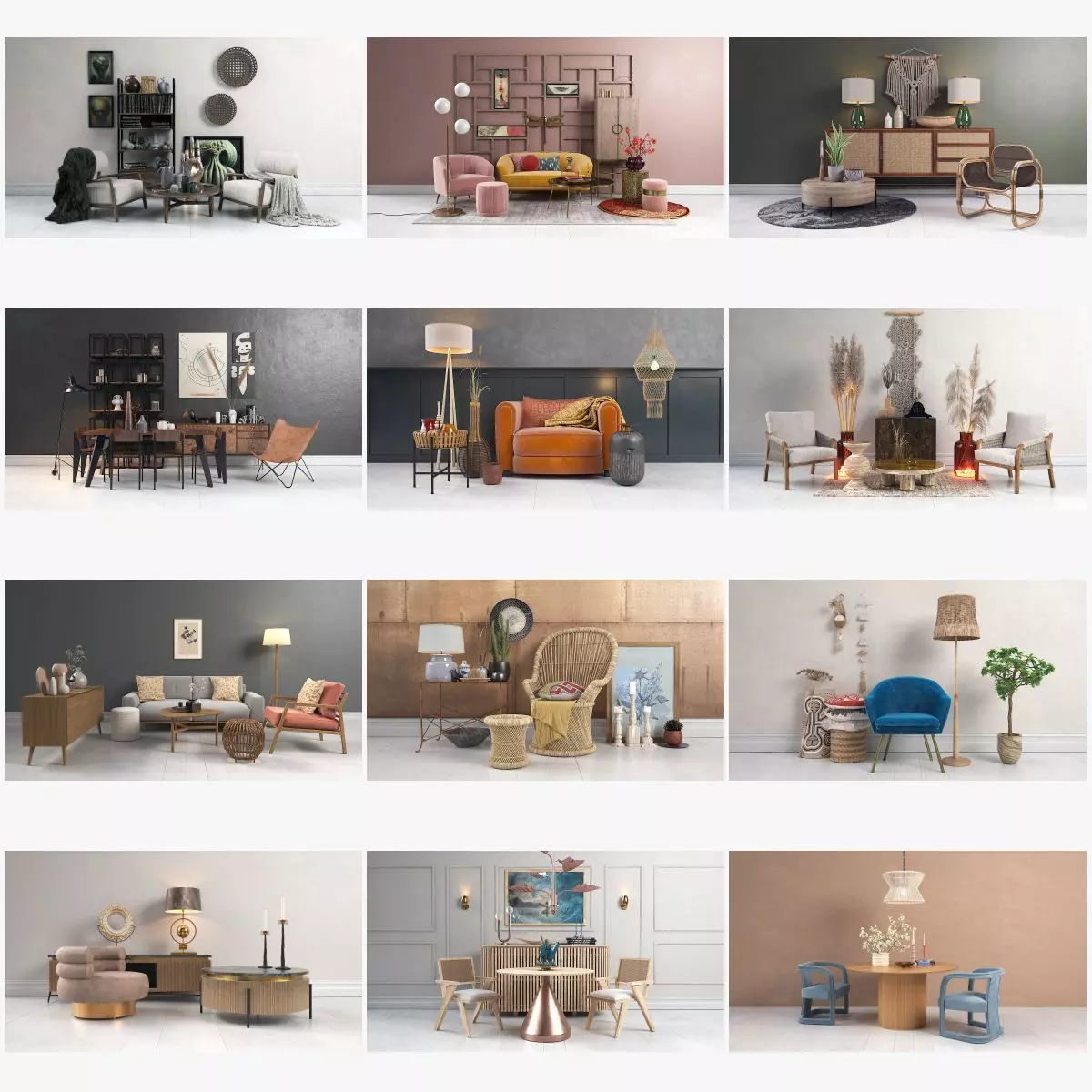 Archmodels vol 272 for c4d - modern furniture sets 3D model_0
