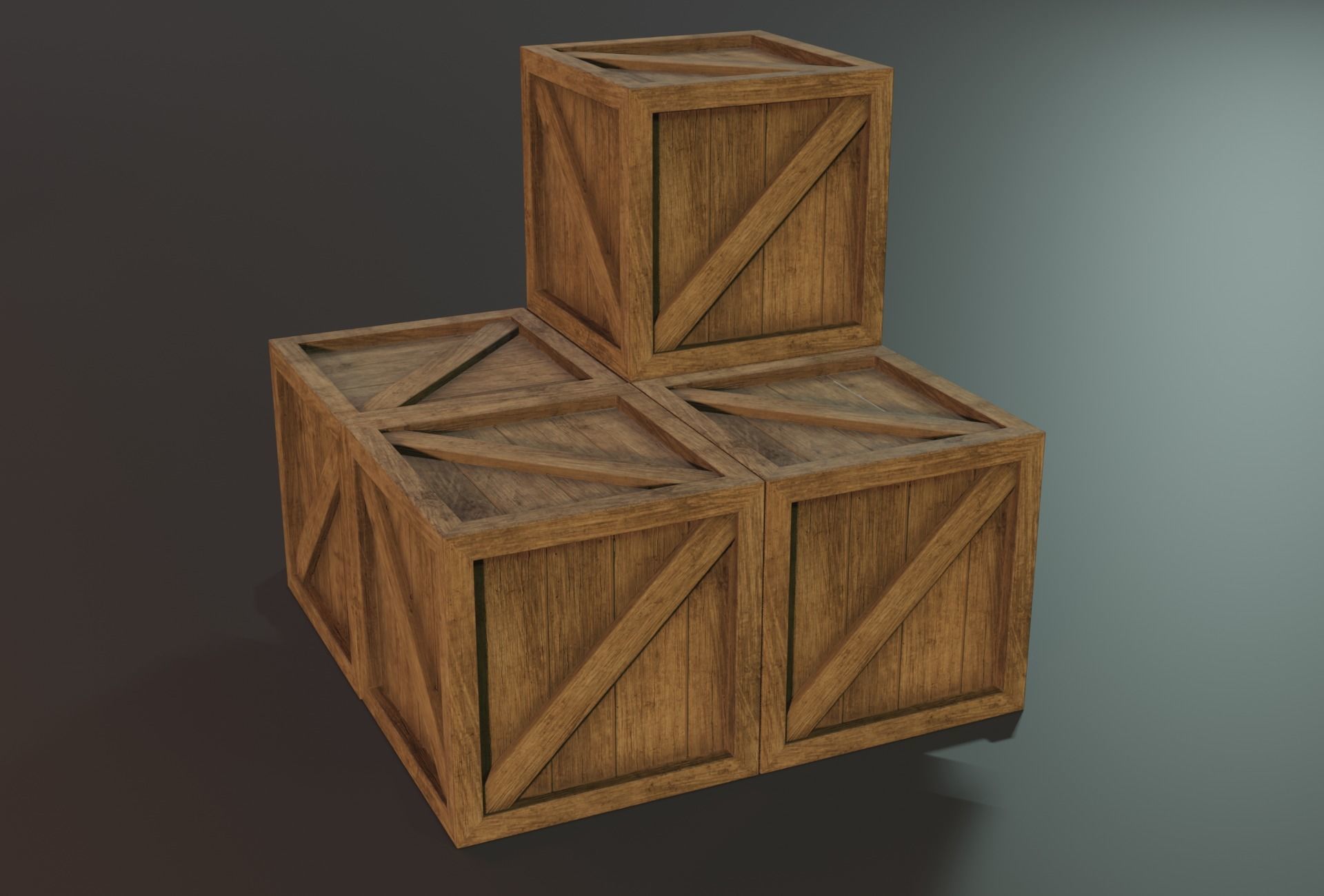 Woodbox Free low-poly 3D model_4