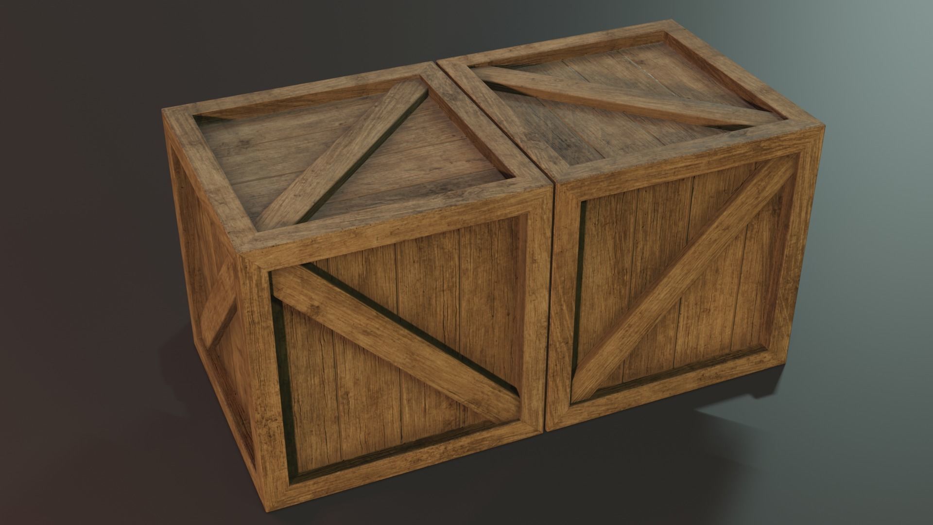 Woodbox Free low-poly 3D model_1