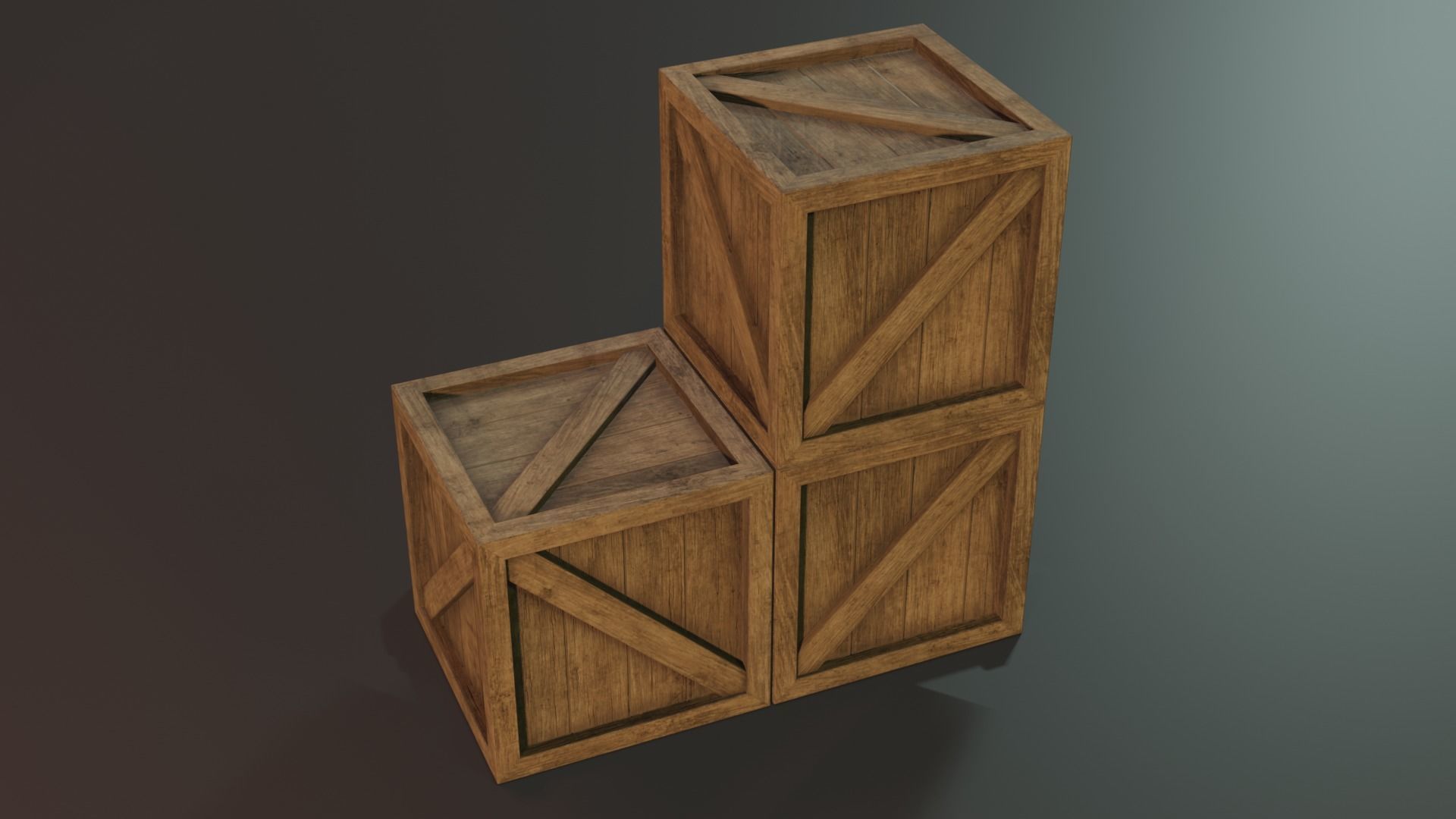 Woodbox Free low-poly 3D model_2