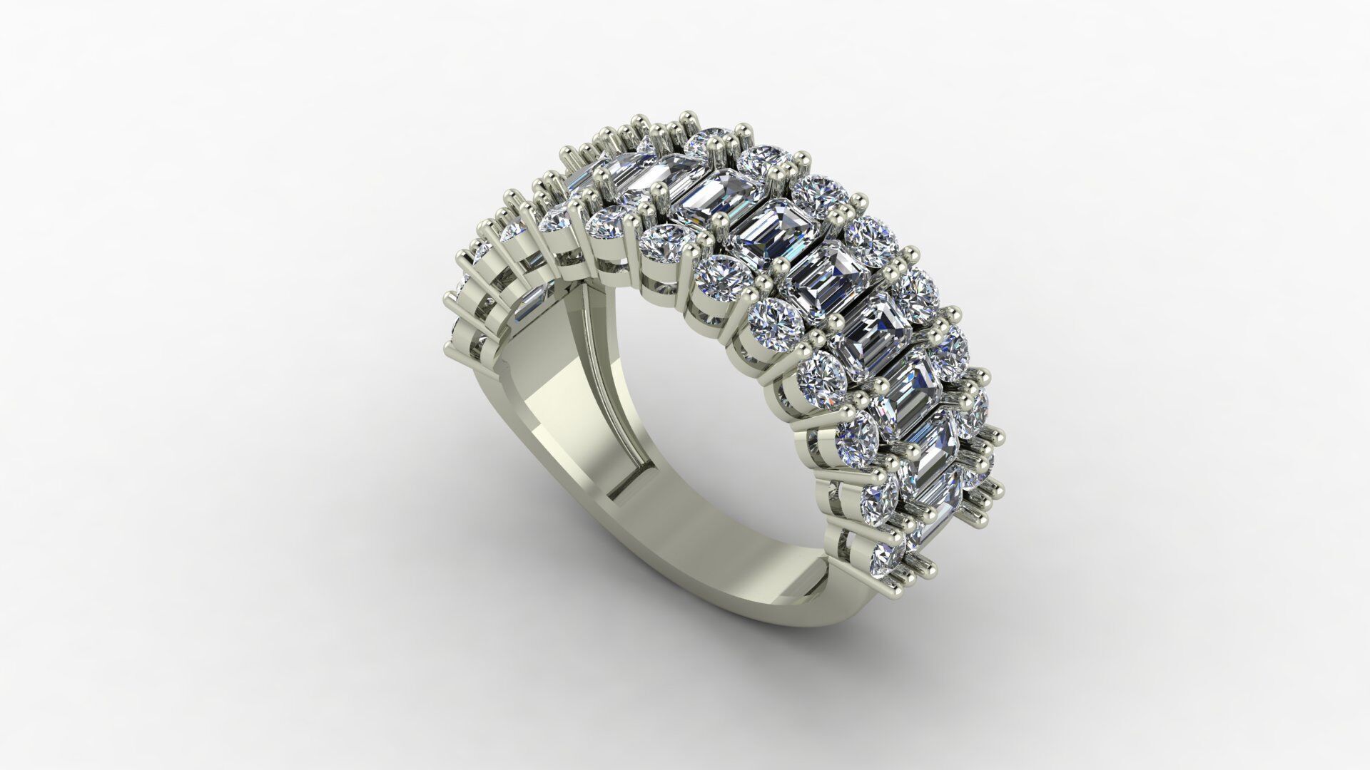 Radiant and round cut diamond 3D print model_2