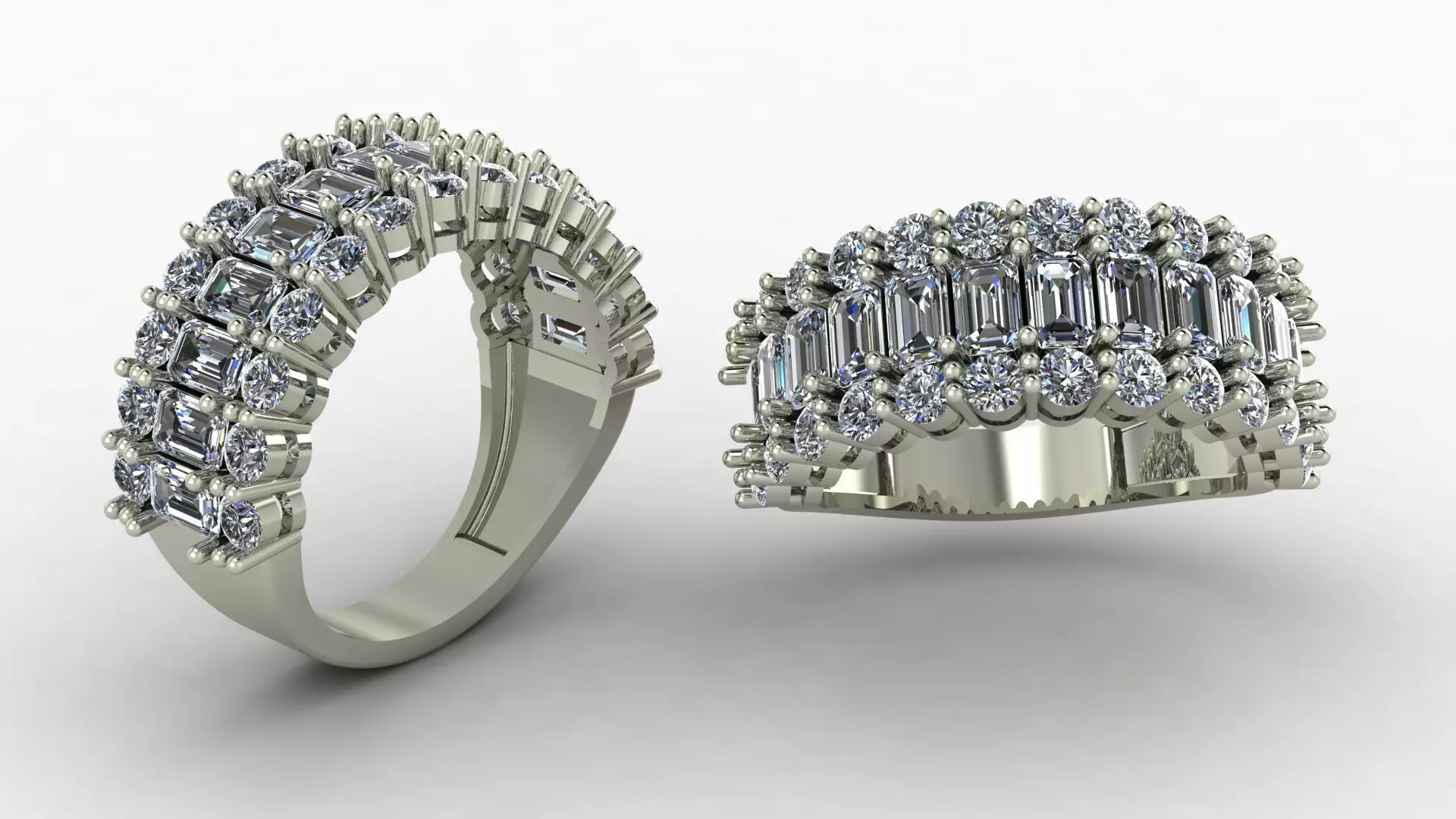 Radiant and round cut diamond 3D print model_0