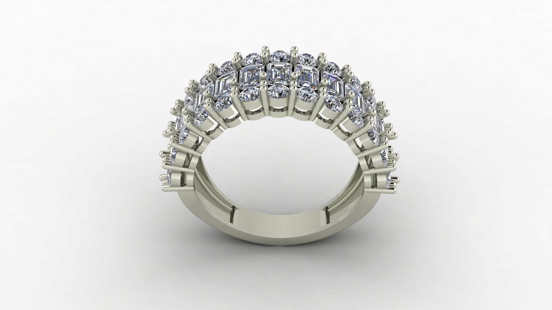 Radiant and round cut diamond 3D print model_3