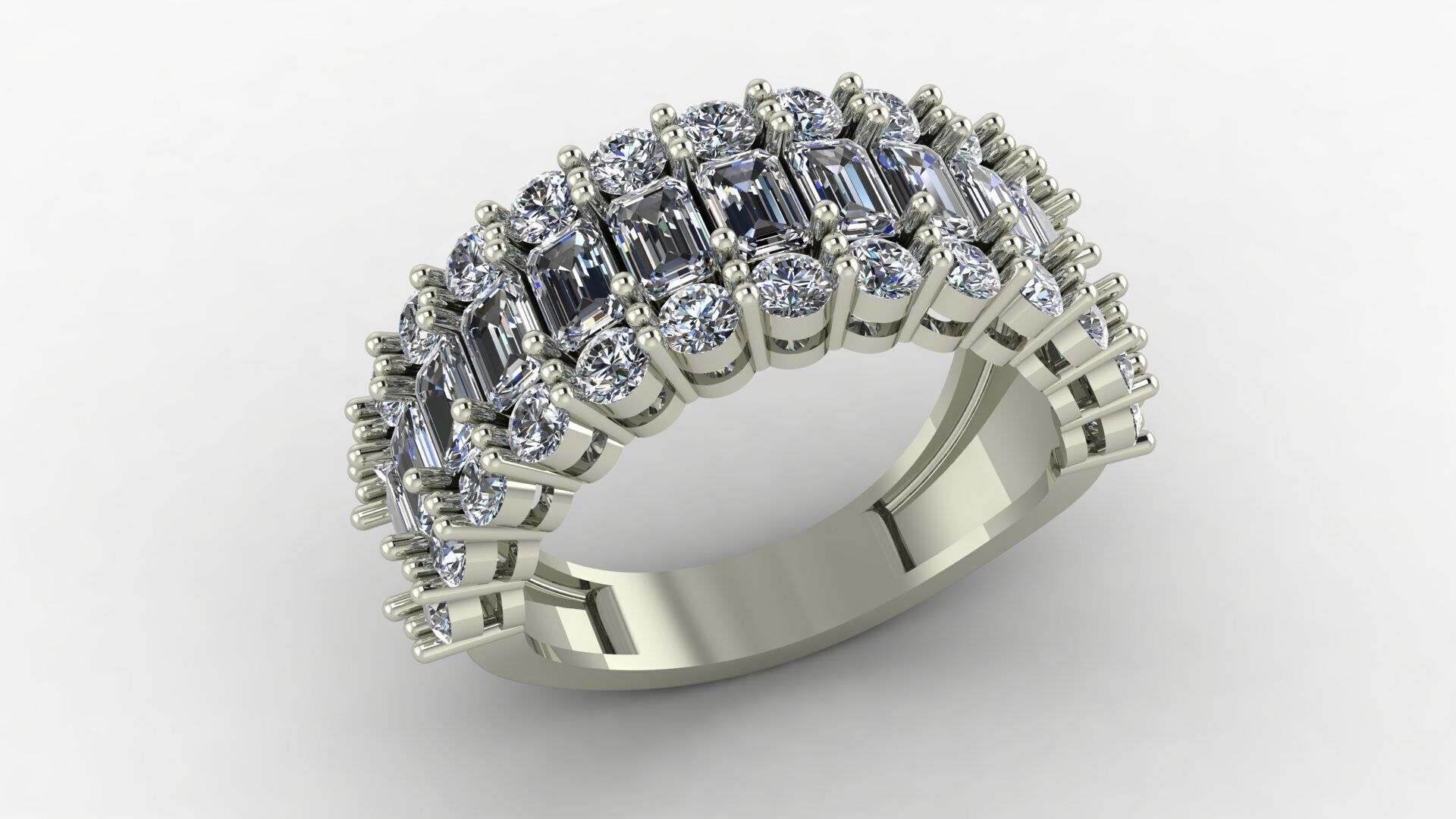 Radiant and round cut diamond 3D print model_1