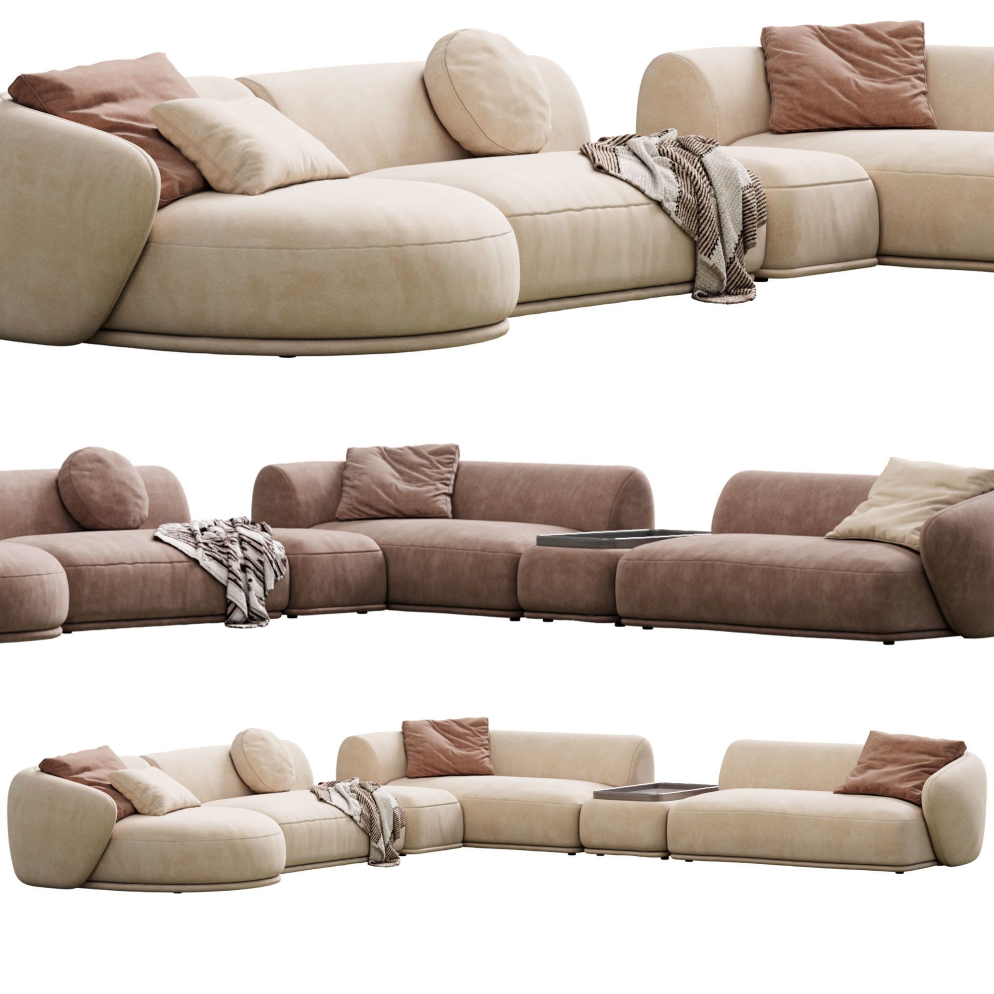 Sofa Rene By Meridiani 3D model_1