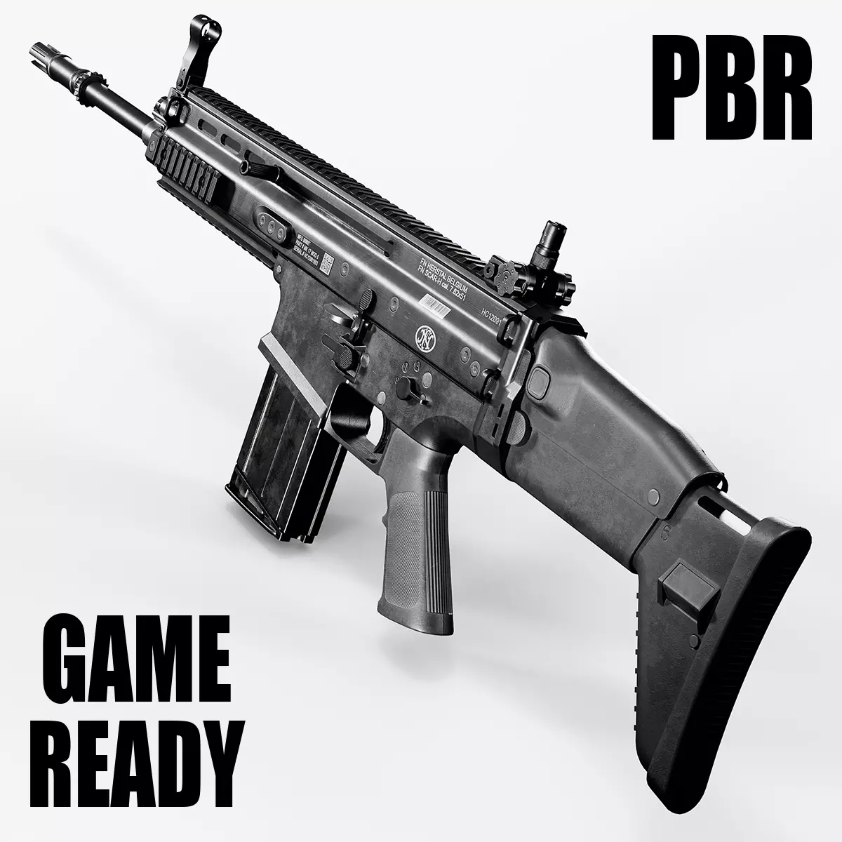 FN SCAR-H Low-poly 3D model_0