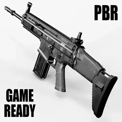 FN SCAR-H Low-poly 3D model