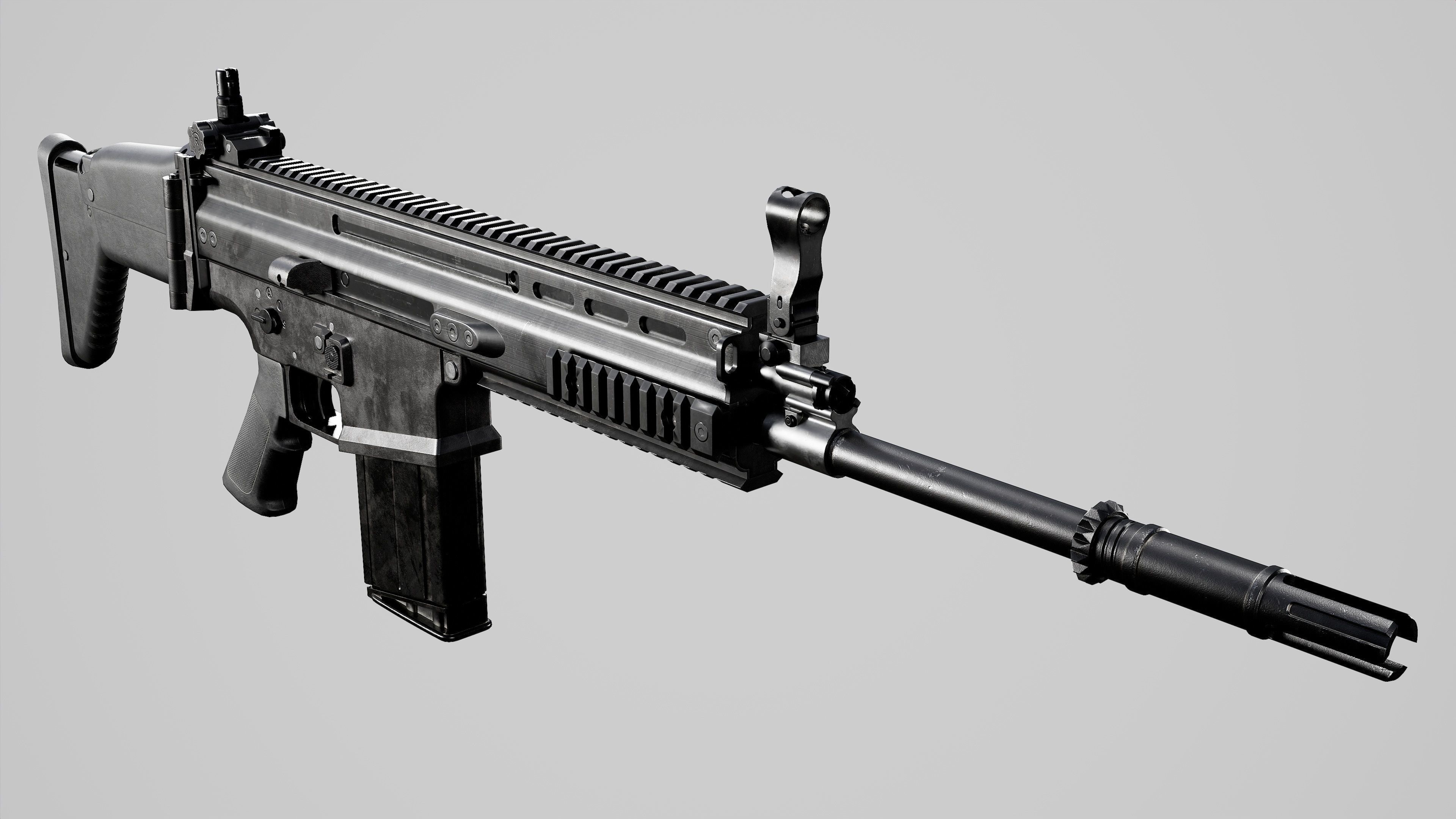 FN SCAR-H Low-poly 3D model_5