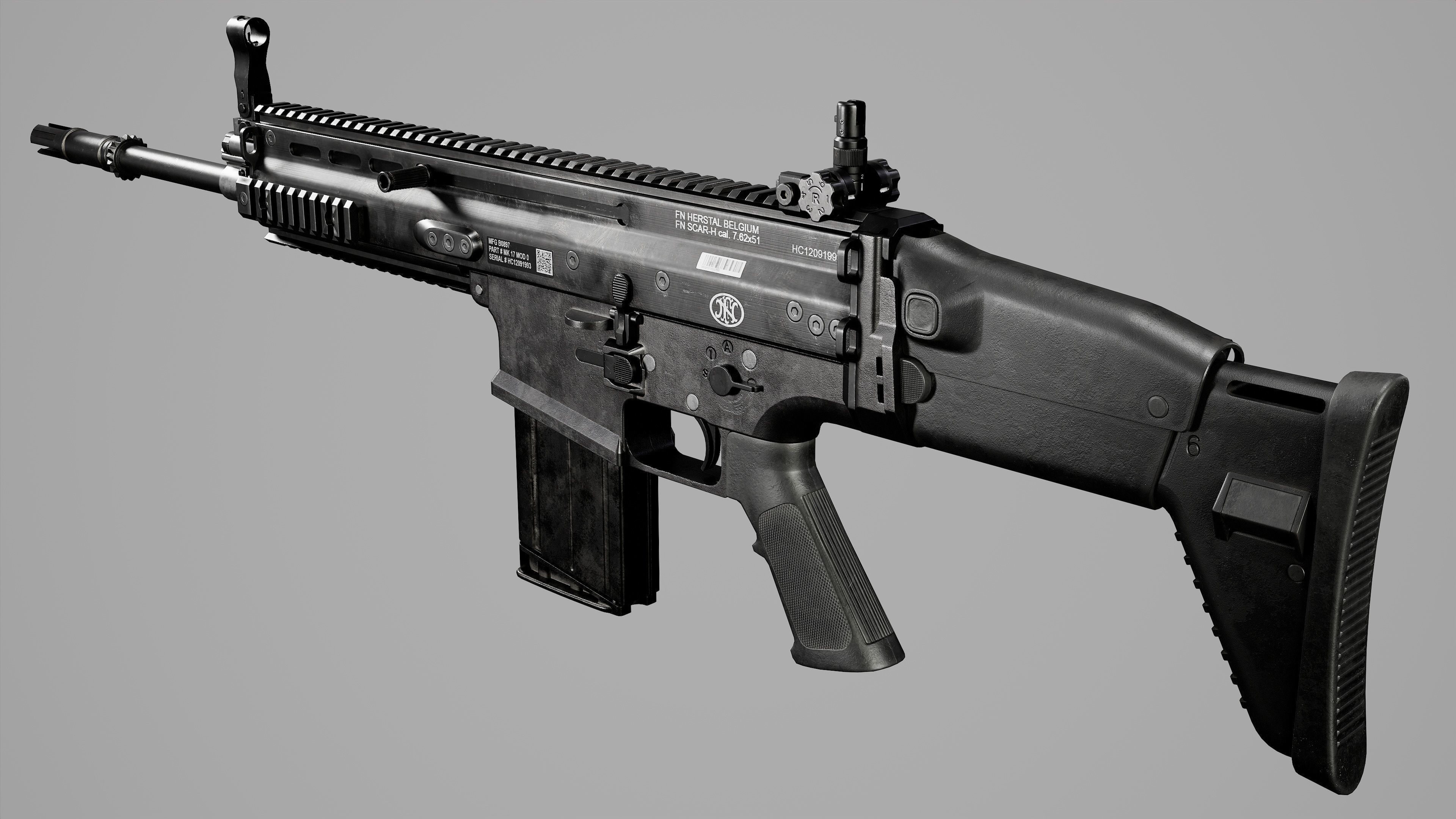 FN SCAR-H Low-poly 3D model_2