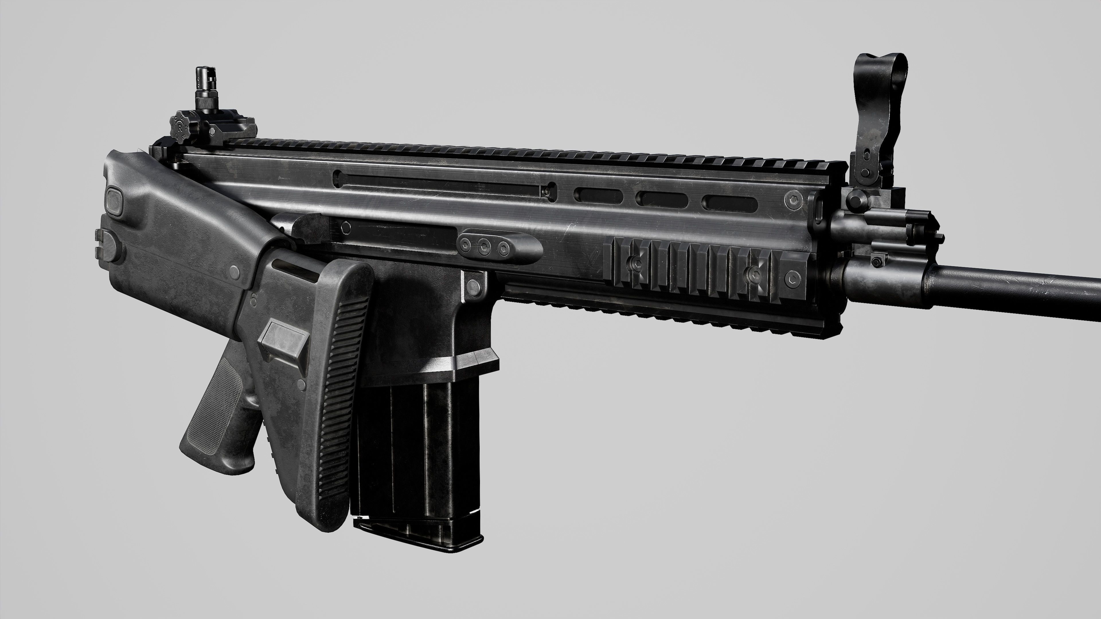 FN SCAR-H Low-poly 3D model_6