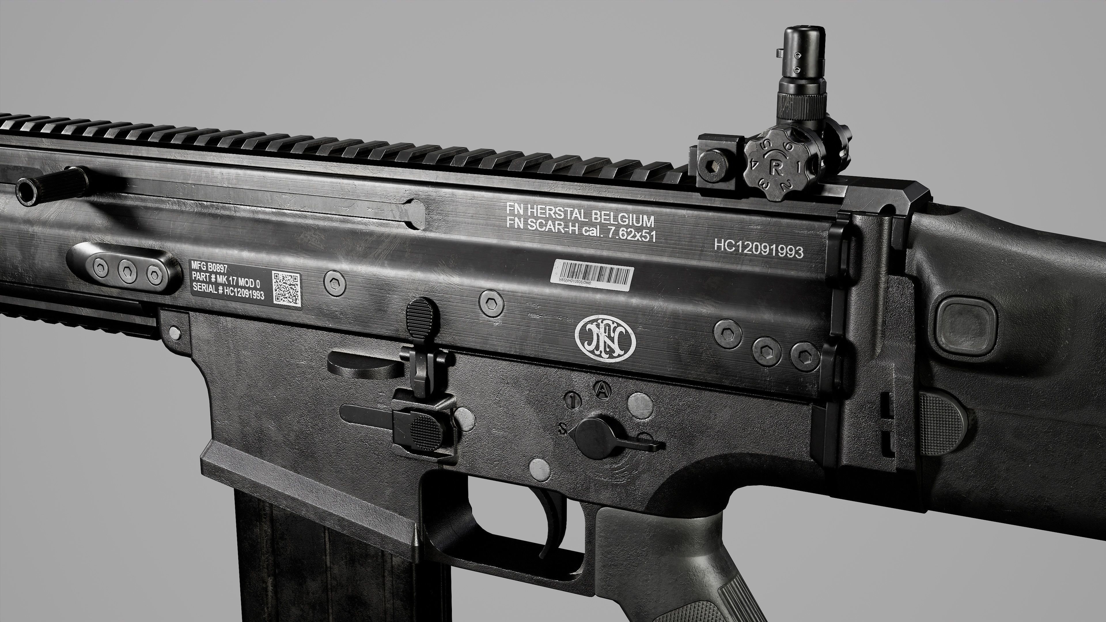 FN SCAR-H Low-poly 3D model_11