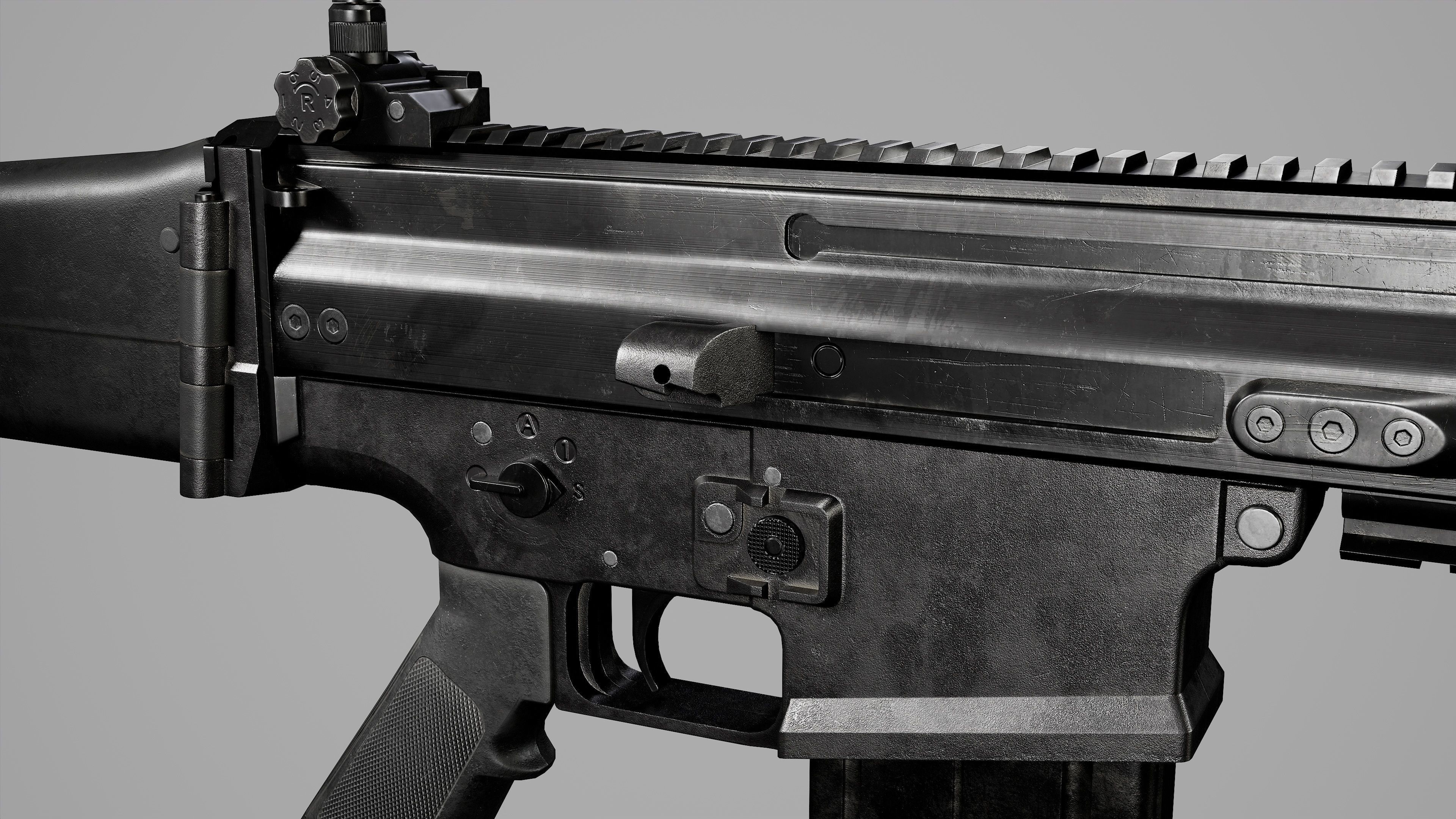 FN SCAR-H Low-poly 3D model_10