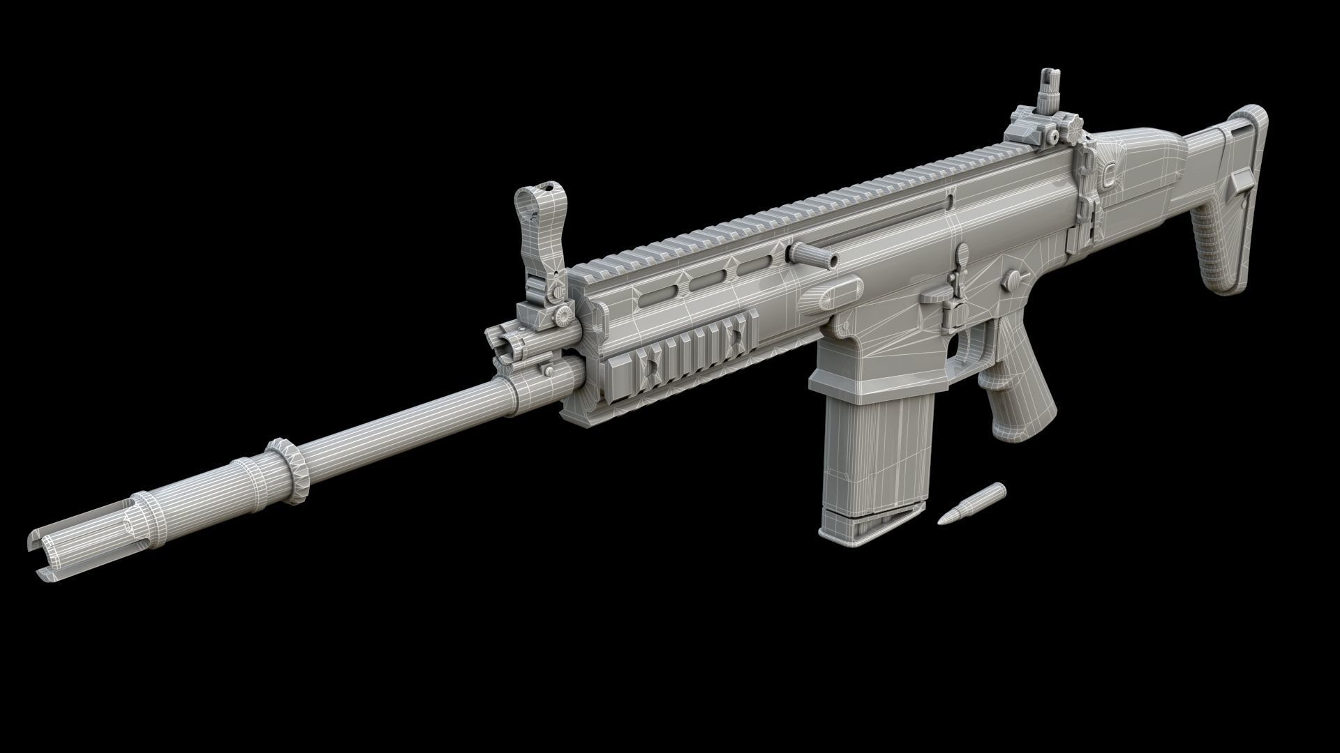 FN SCAR-H Low-poly 3D model_21