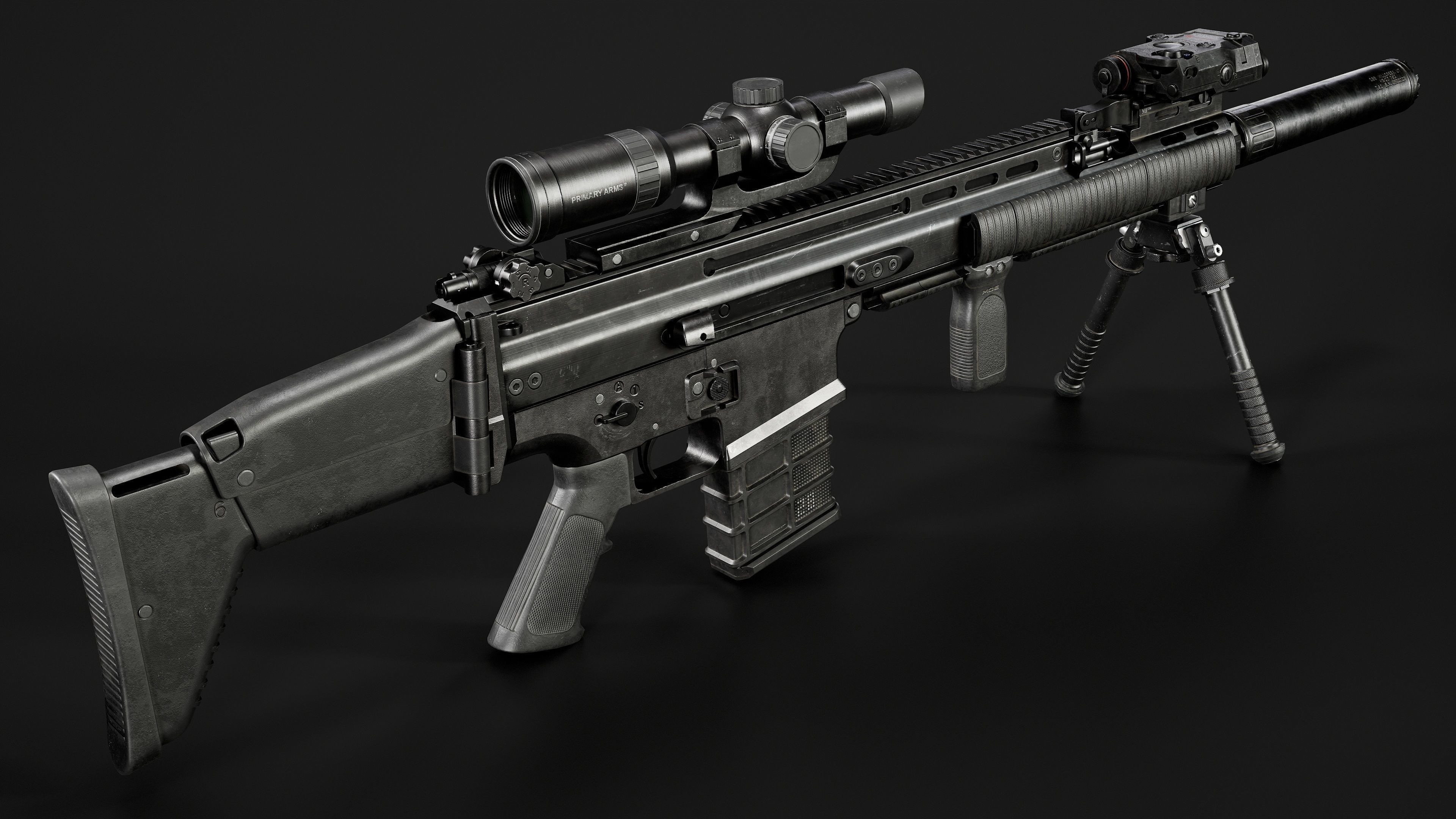 FN SCAR-H Body Kit Low-poly 3D model_12