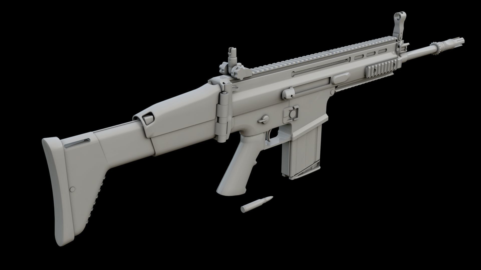 FN SCAR-H Body Kit Low-poly 3D model_33