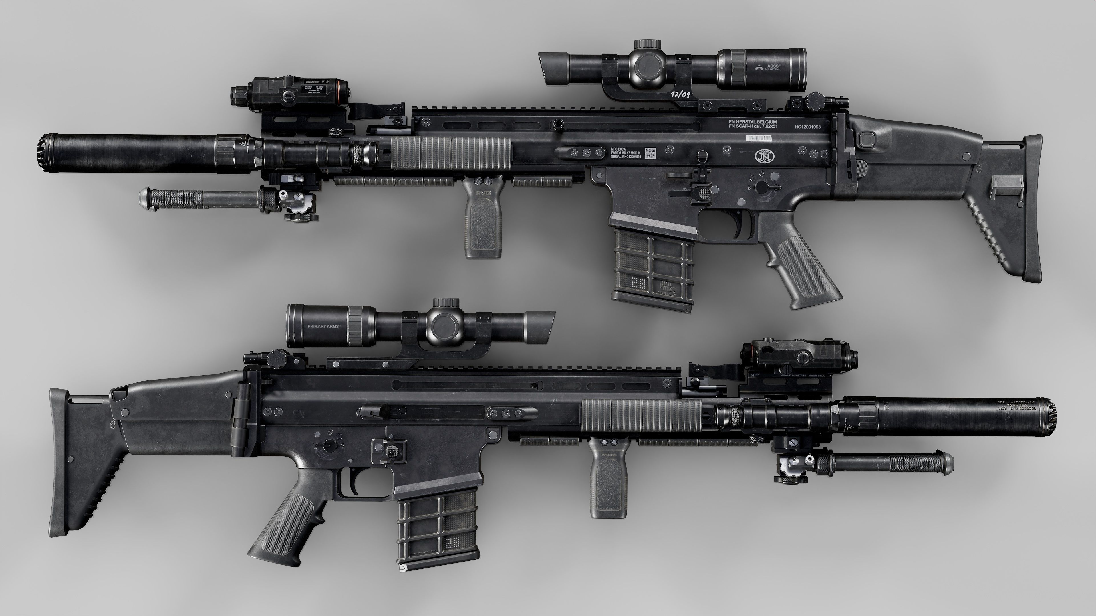 FN SCAR-H Body Kit Low-poly 3D model_1