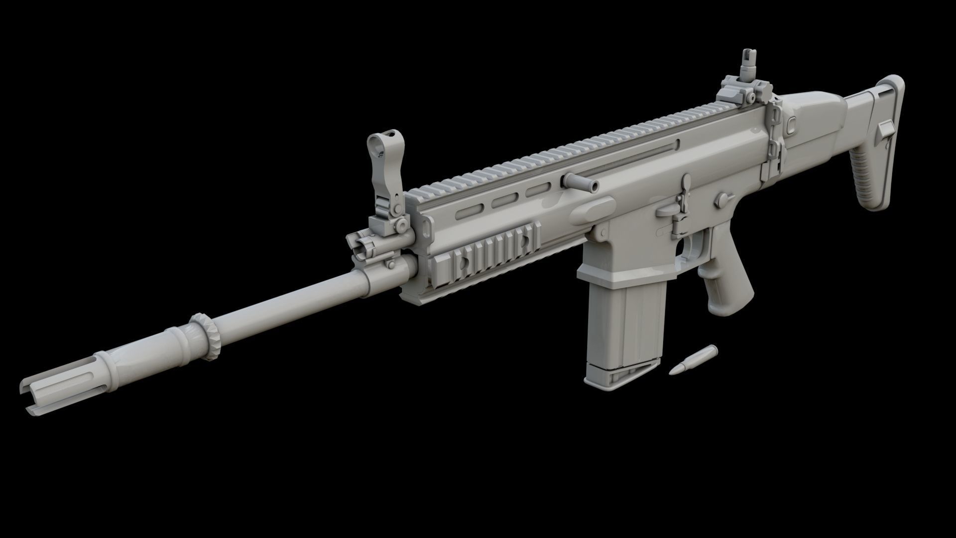 FN SCAR-H Body Kit Low-poly 3D model_32