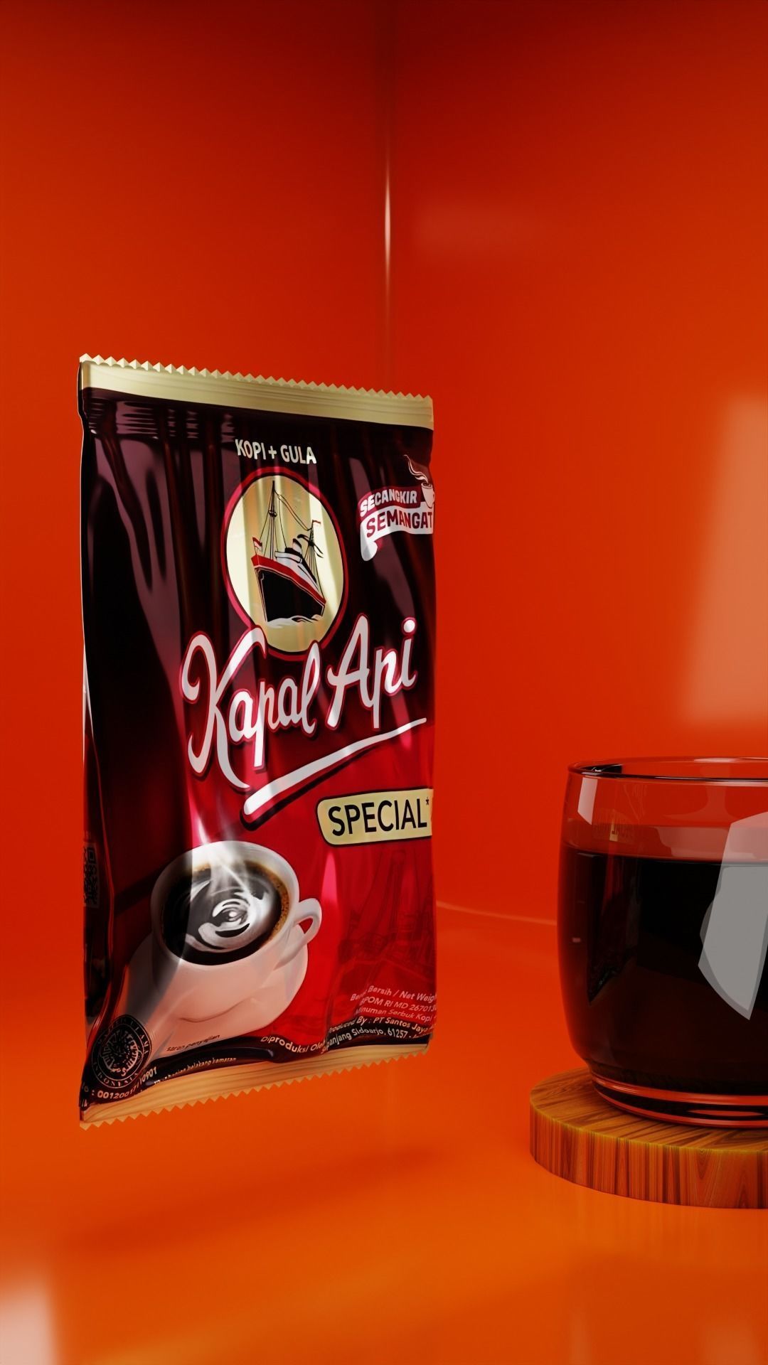 Kapal Api Coffee Sachet 3D model_1