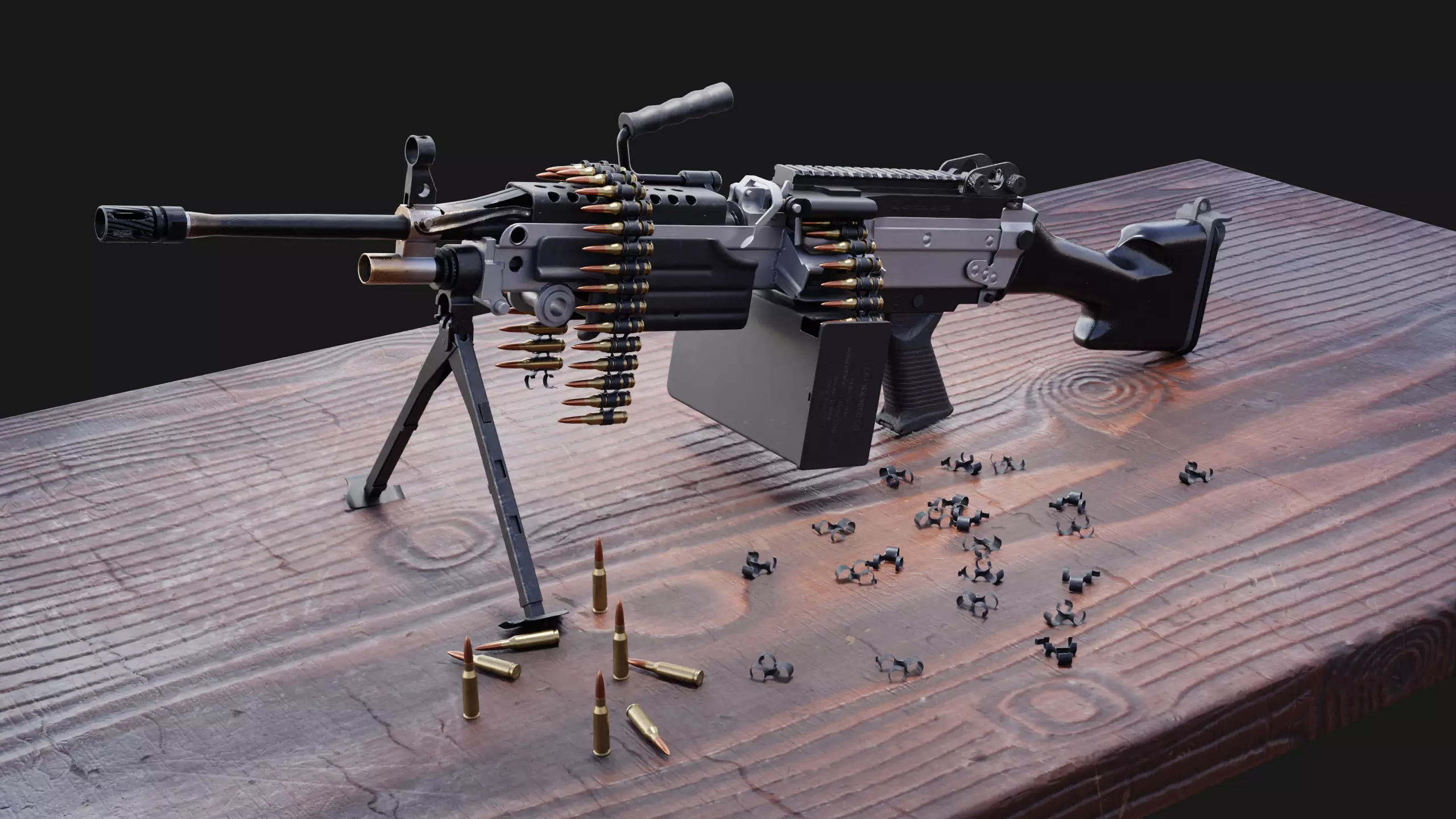 M249 Saw Low-poly 3D model_0