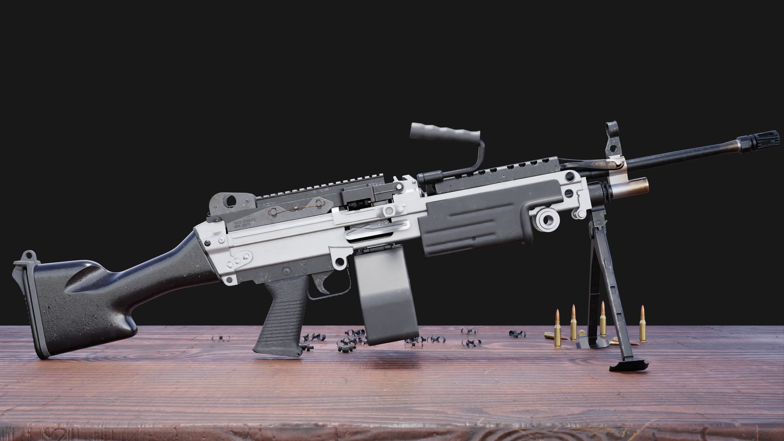 M249 Saw Low-poly 3D model_4
