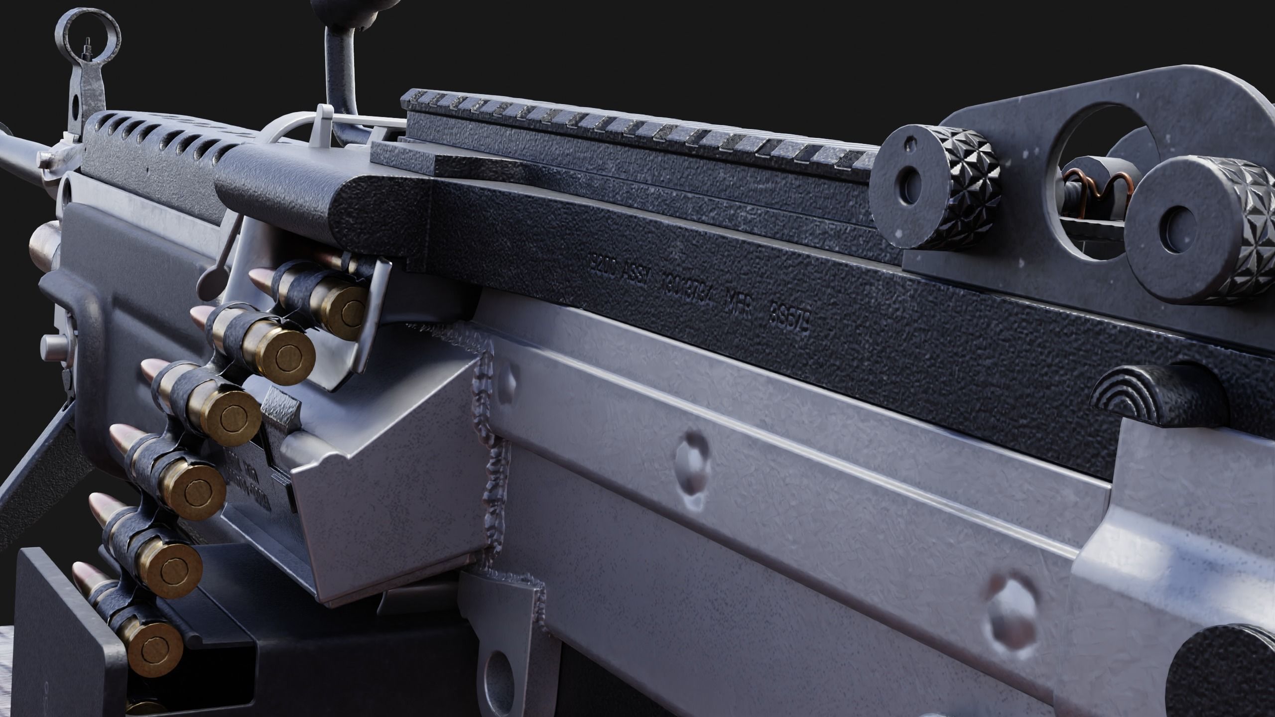 M249 Saw Low-poly 3D model_2