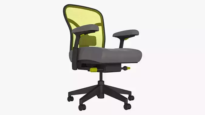 Low Back Ergonomic Office Chair Leather 3D model