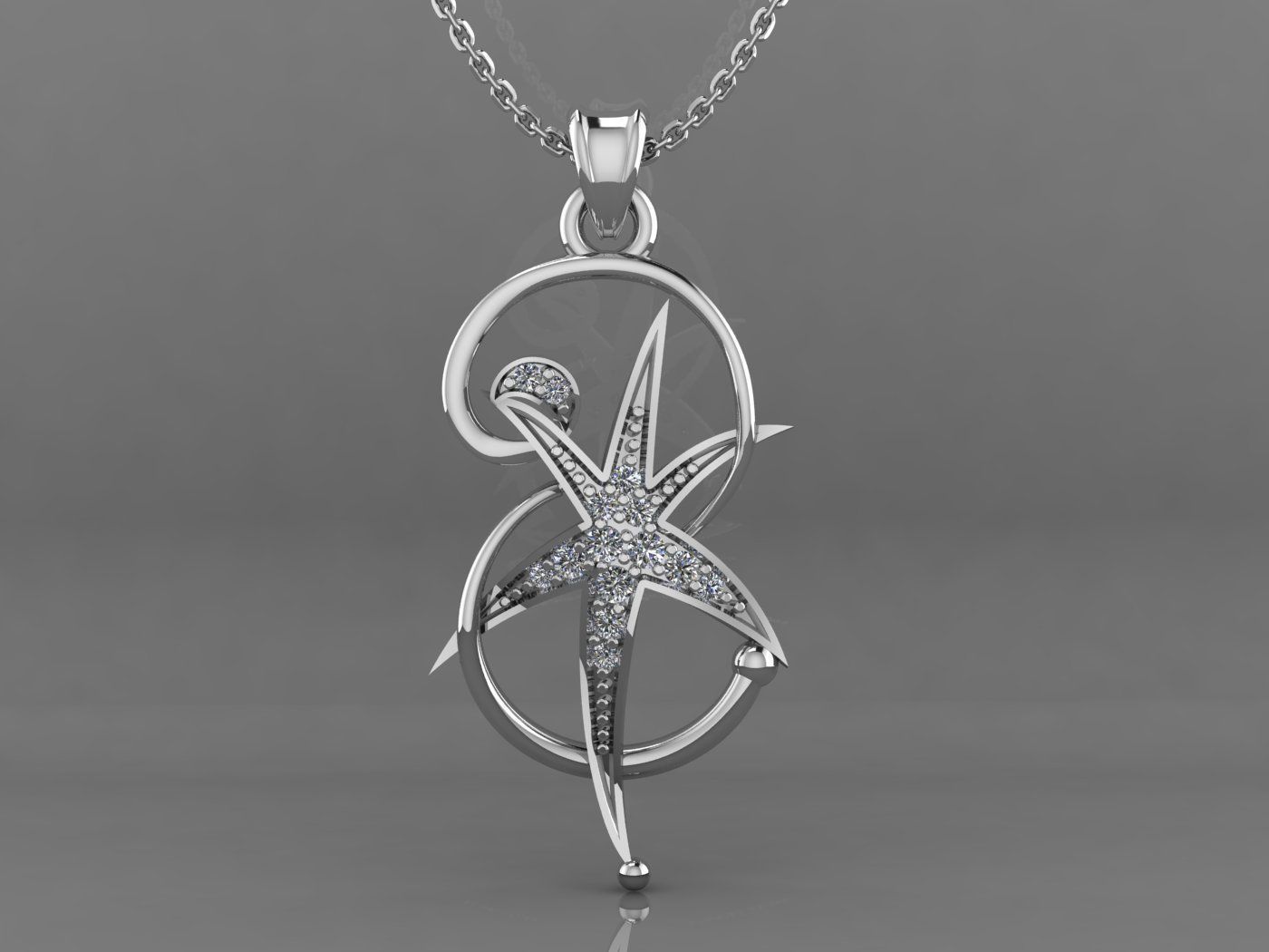 Star Pendant 3D print model_7