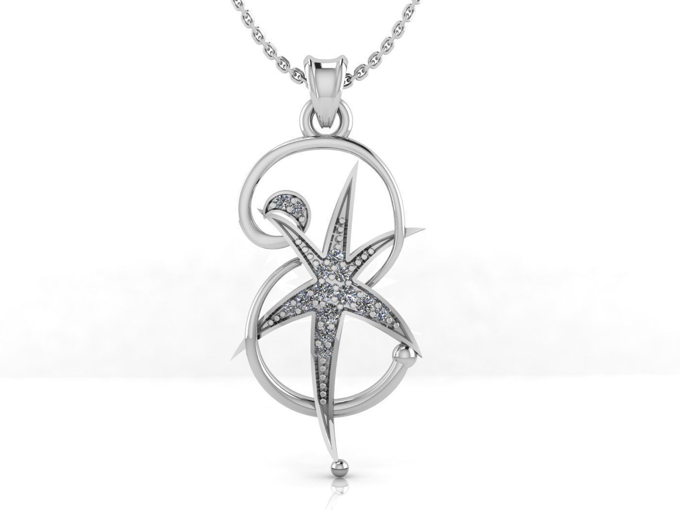 Star Pendant 3D print model_2
