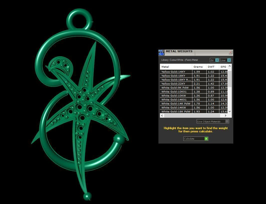 Star Pendant 3D print model_3