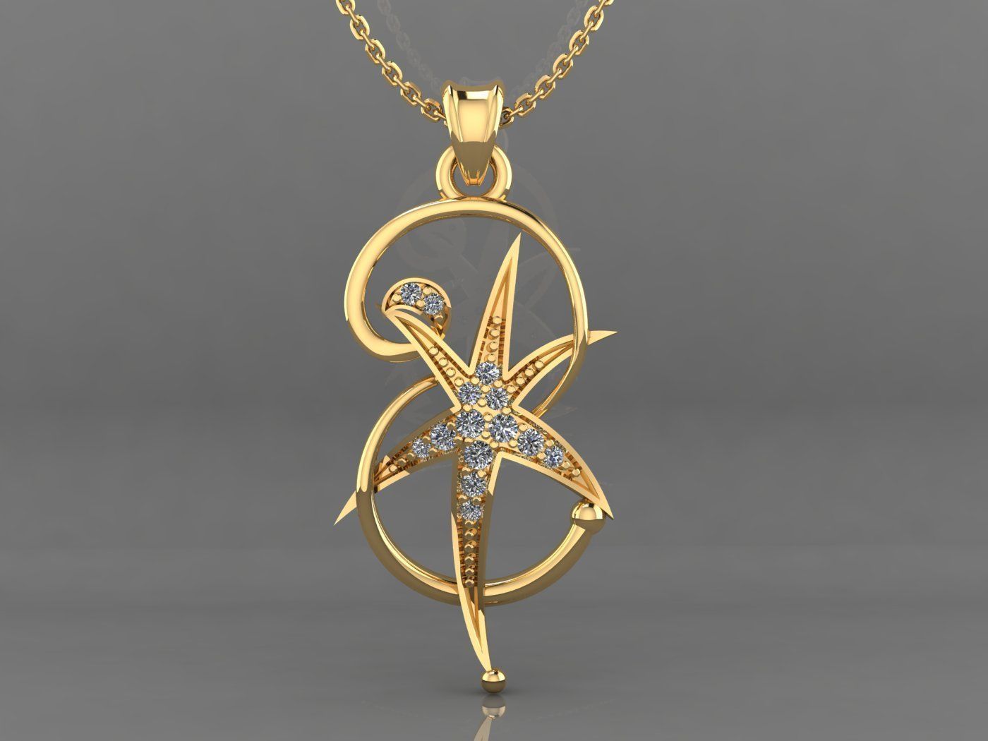 Star Pendant 3D print model_8