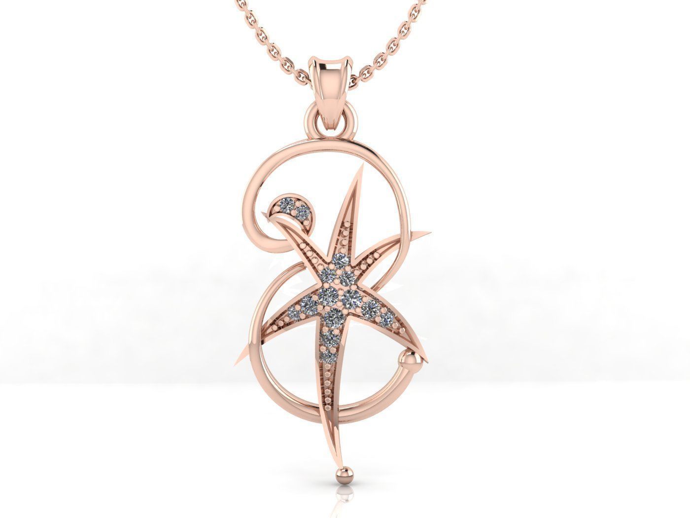 Star Pendant 3D print model_1