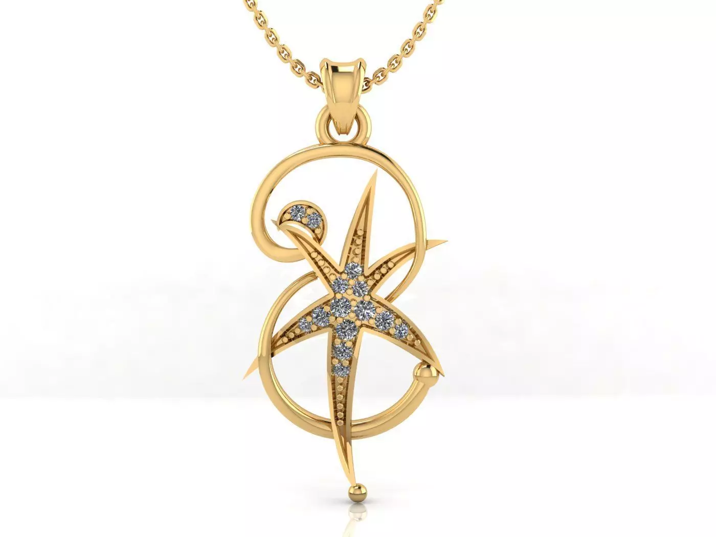 Star Pendant 3D print model_0