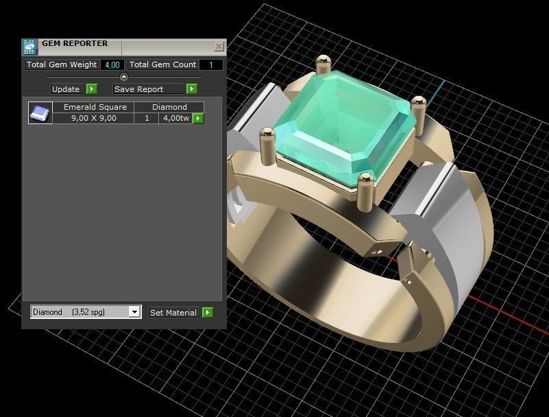 Men Emerald Ring 3D print model_5